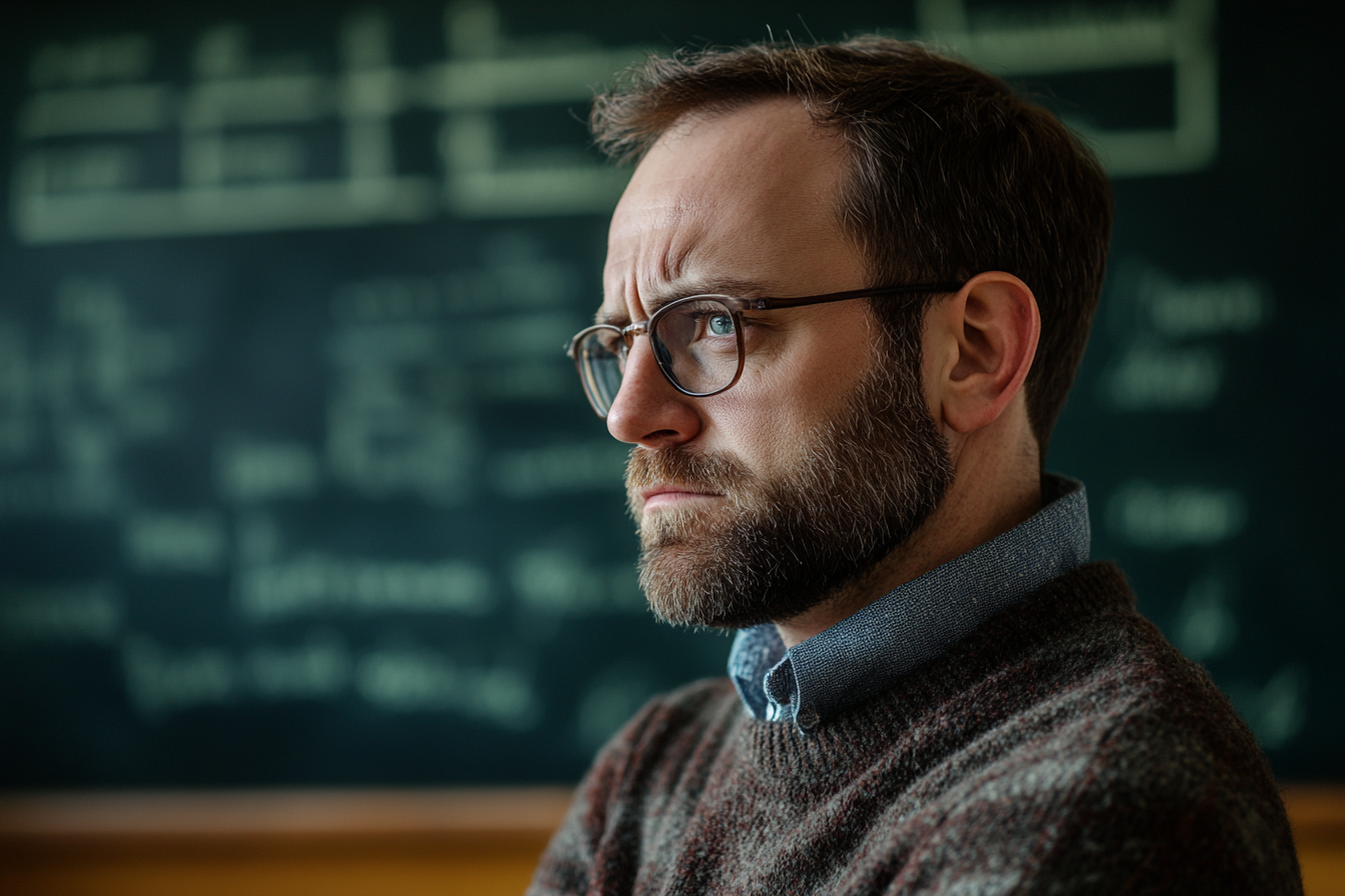 Side view of a teacher in a classroom | Source: Midjourney