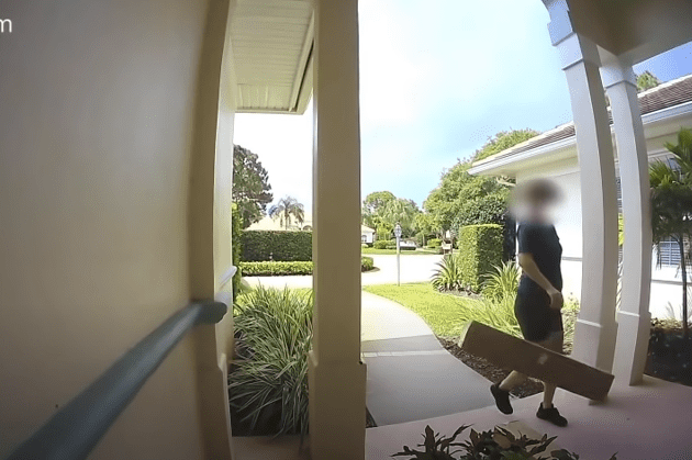 The FedEx employee carelessly dropping off the package | Photo: Youtube.com/Gabe White