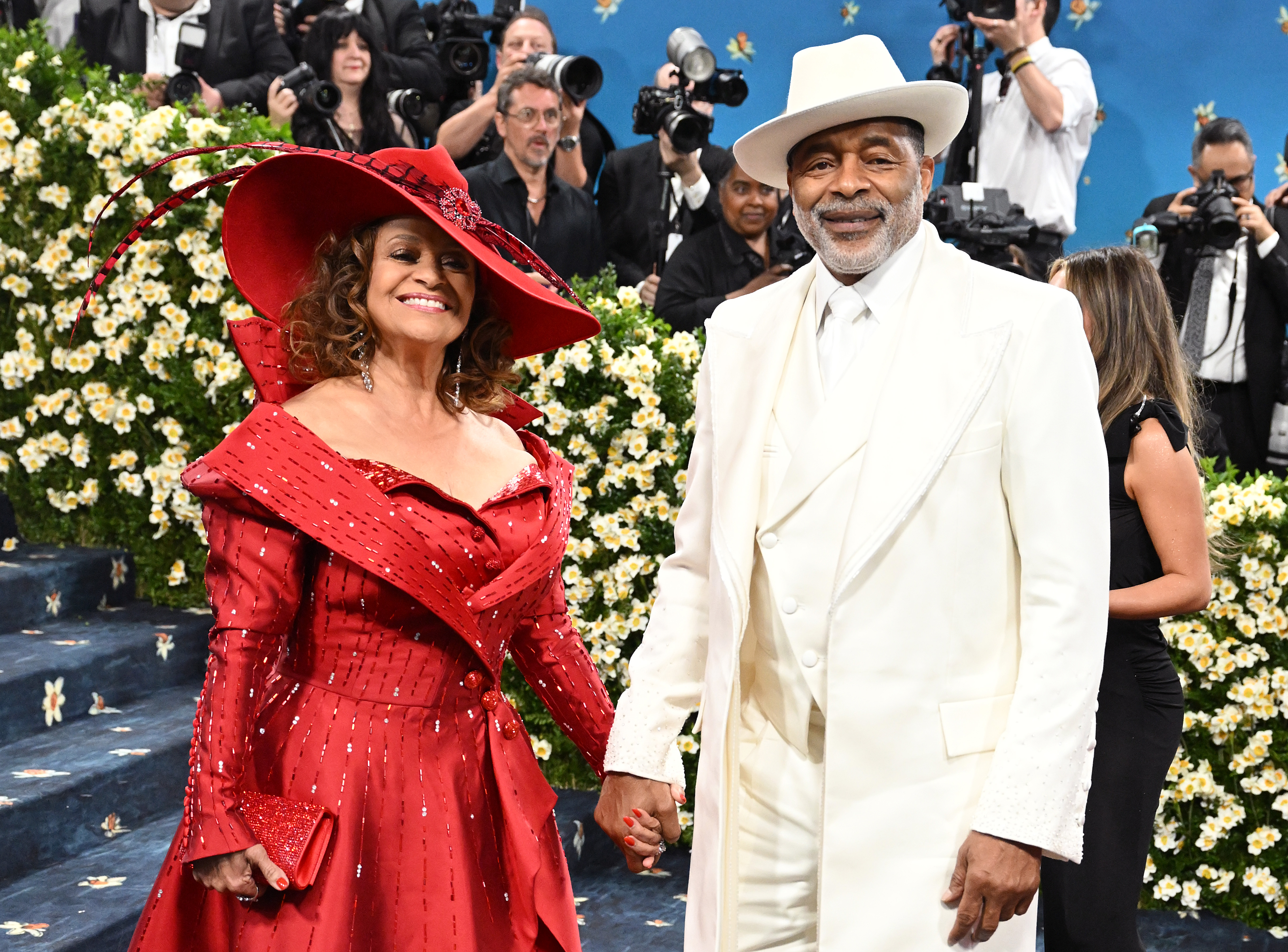 Debbie Allen and Norm Nixon pose at the Met Gala Celebrating "Superfine: Tailoring Black Style" on May 5, 2025, in New York City. | Source: Getty Images