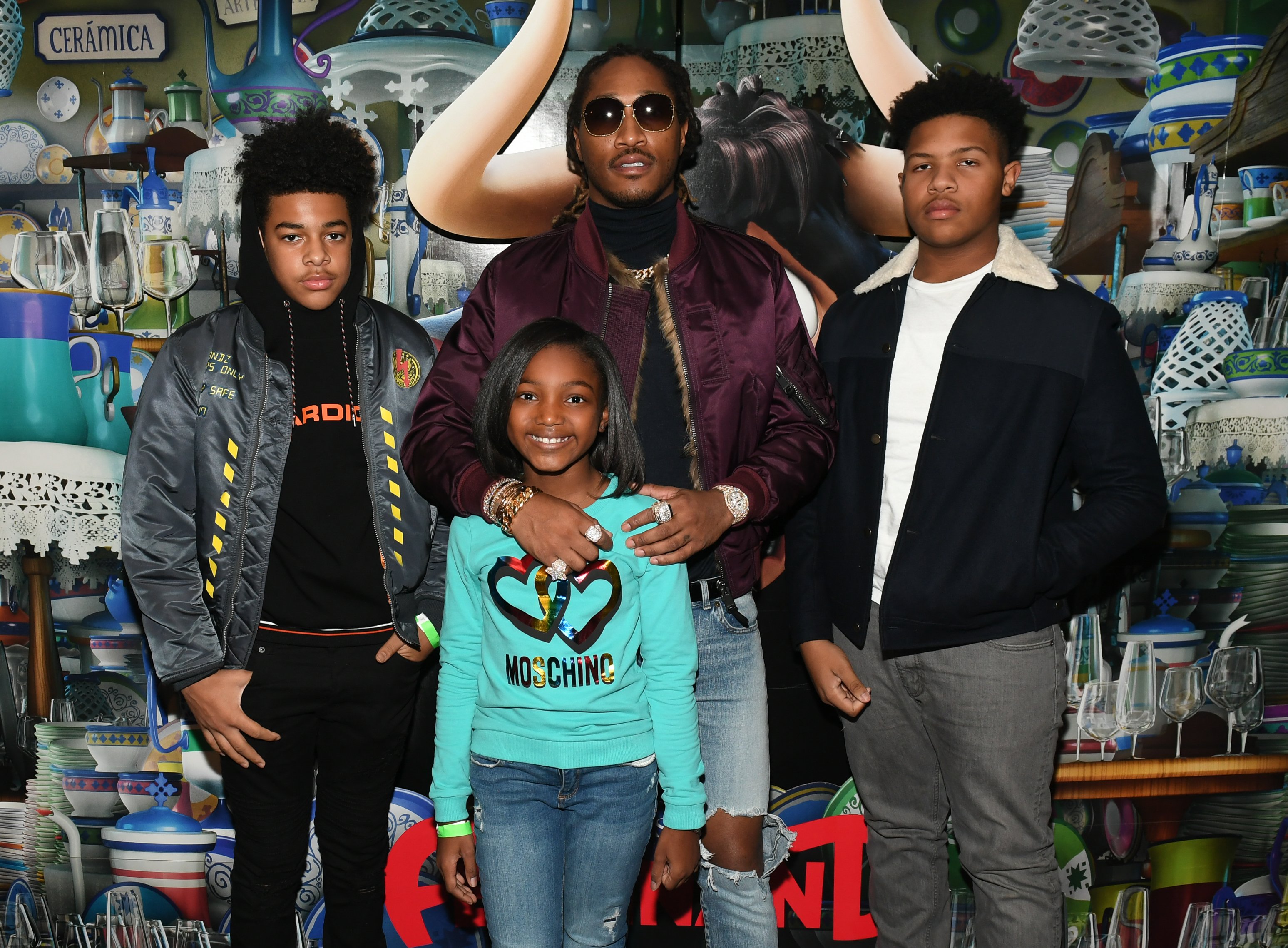 Future with his children during the "Ferdinand" screening at Regal Atlantic Station, Atlanta Georgia on December 9, 2017. | Source: Getty Images