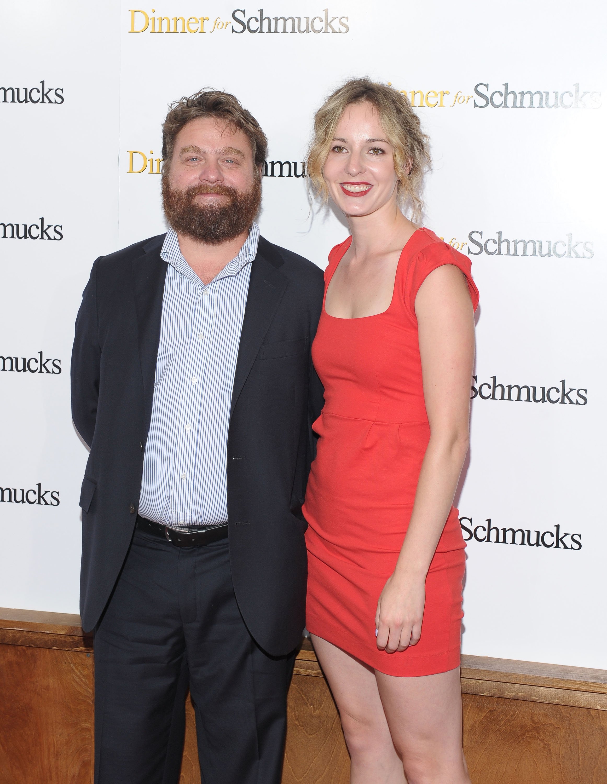 Zach Galifianakis and Quinn Lundberg attend the "Dinner For Schmucks" premiere at the Ziegfeld Theatre on July 19, 2010 in New York City. | Source: Getty Images 