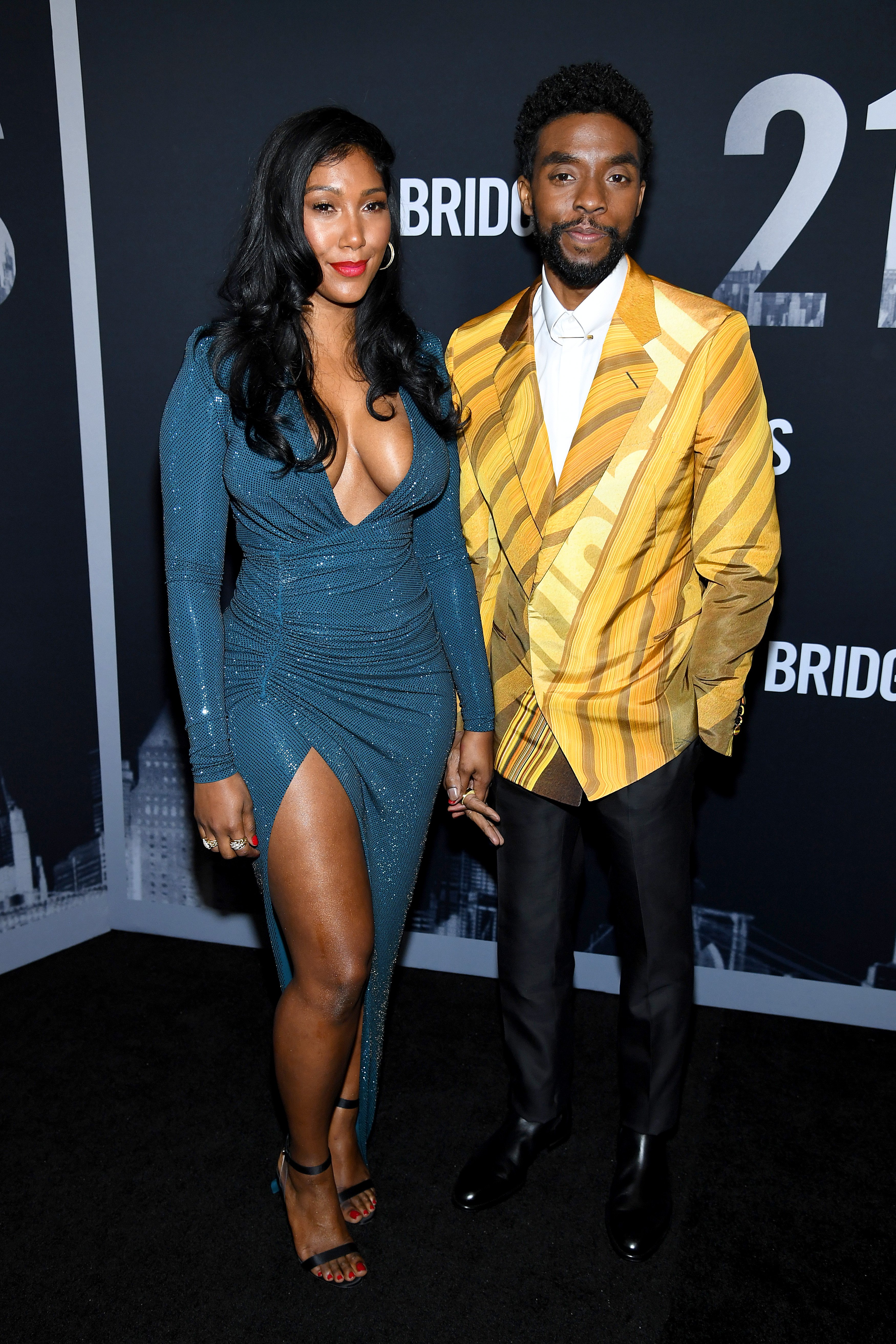 Taylor Simone Leward and Chadwick Boseman at the premiere of "21 Bridges" in New York on November 19, 2019 | Source: Getty Images 