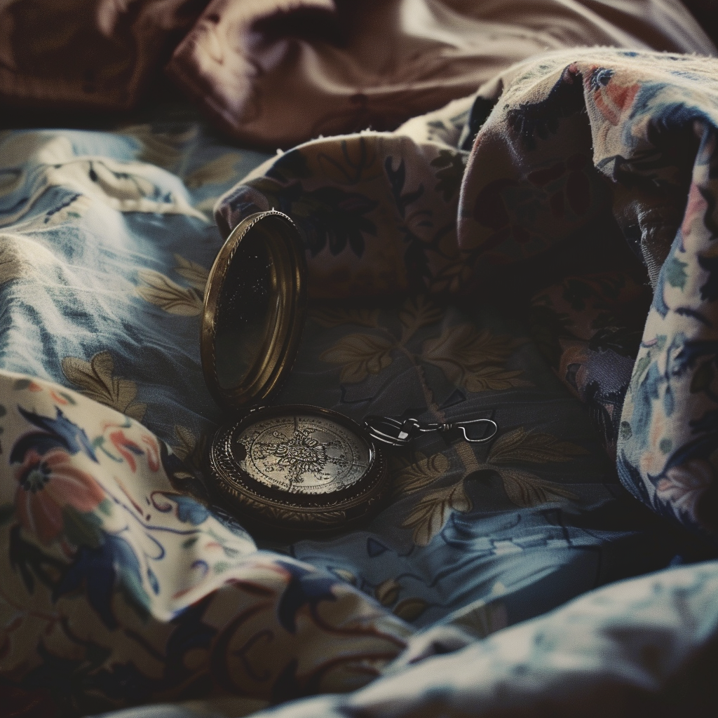 A locket among bedding | Source: Midjourney