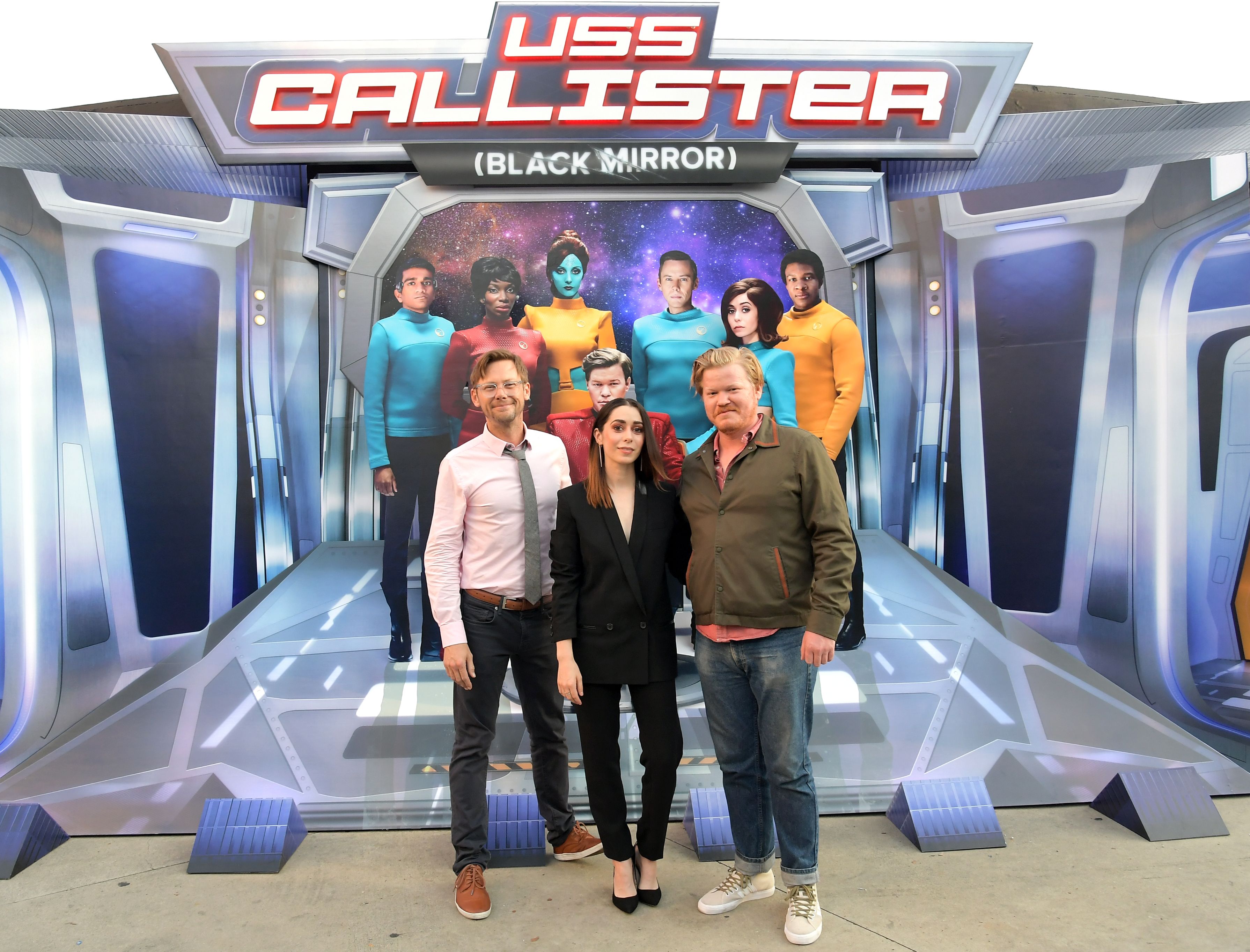 Jimmi Simpson, Cristin Milioti and Jesse Plemons during the U.S.S. Callister Mutato Building Event at the Mutato Building on August 7, 2018, in West Hollywood, California. | Source: Getty Images