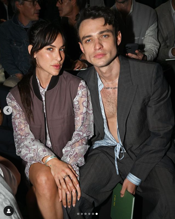 Scott LaRue Willis and Thomas Doherty are seated together at the Dior Homme show during Paris Fashion Week on June 21, 2024. | Source: Instagram/demimoore