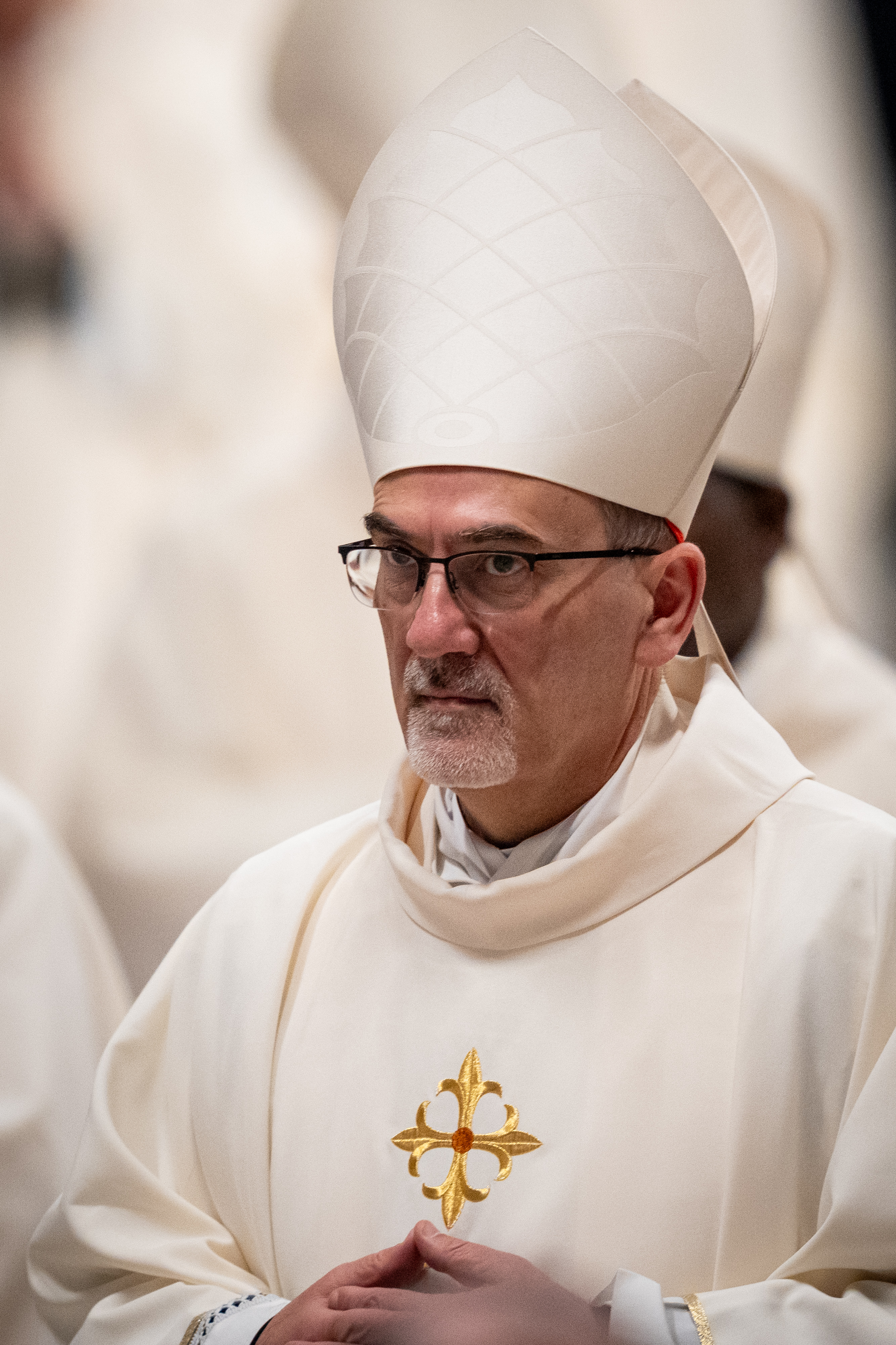 Cardinal Pierbattista Pizzaballa at the Ninth Mass of Novendiale in Suffrage for Pope Francis at St. Peter's Basilica on May 4, 2025 | Source: Getty Images