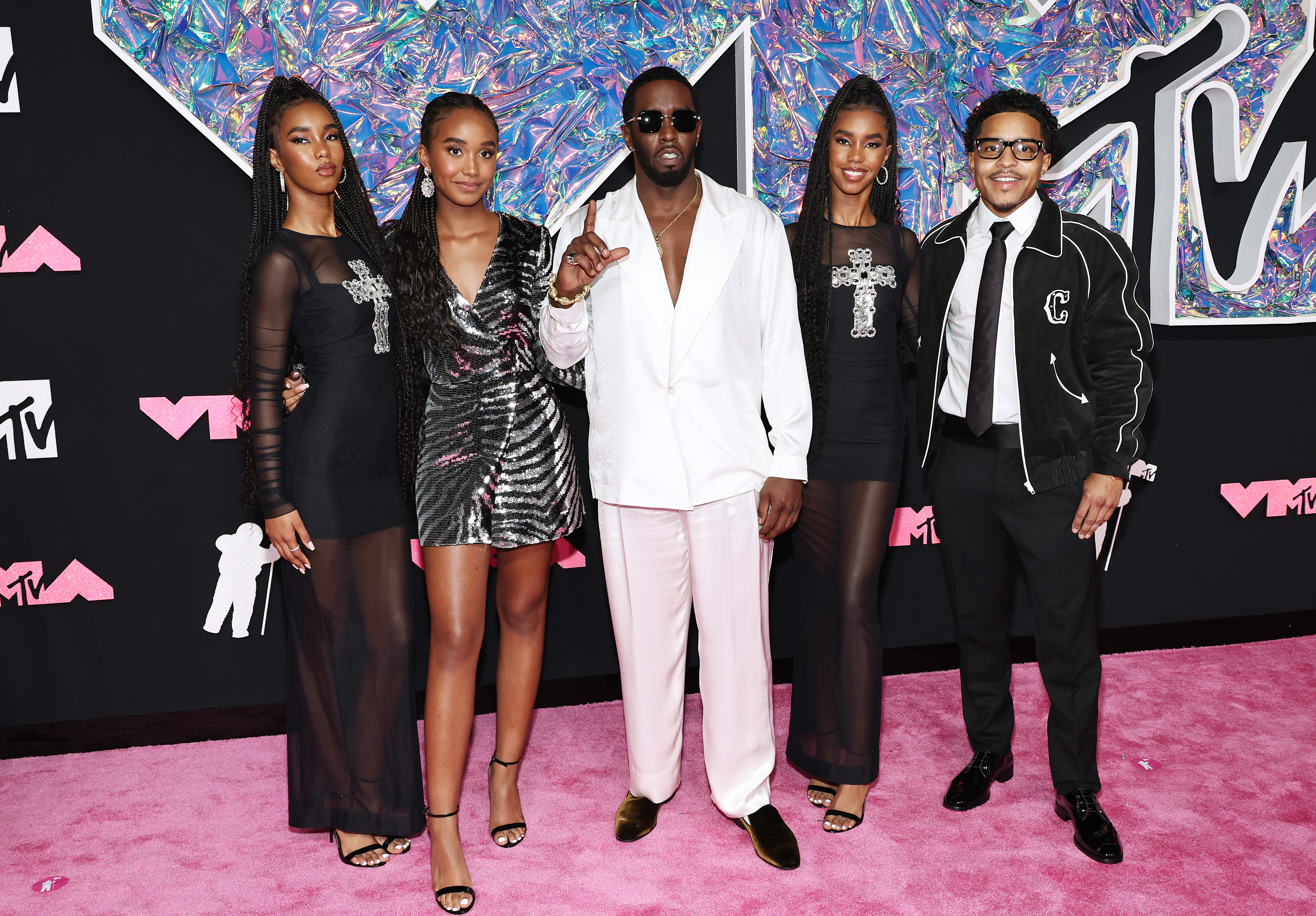 Sean Combs and his children attend the 2023 MTV Video Music Awards on September 12, 2023, in Newark, New Jersey. | Source: Getty Images