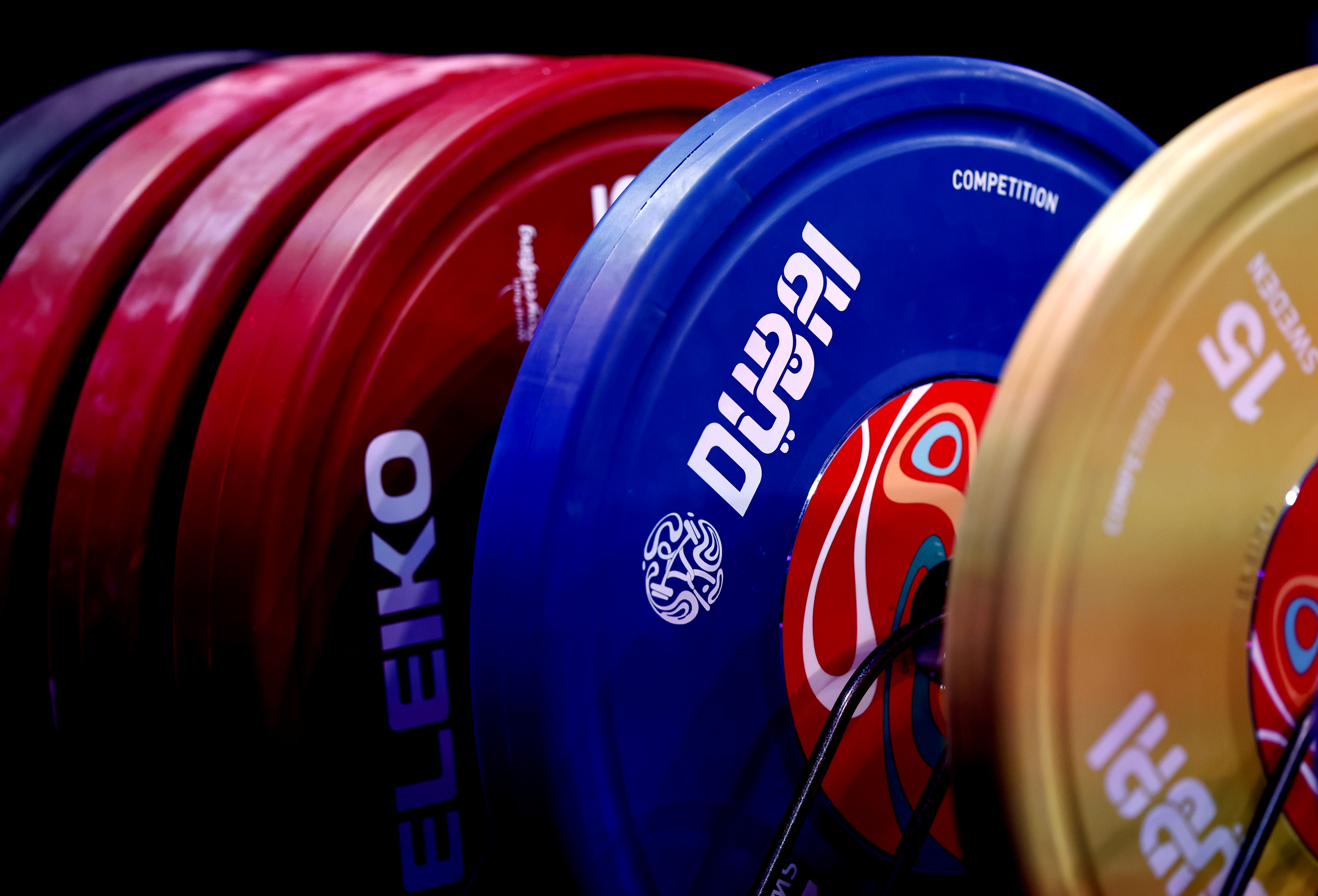 A detailed view of weights during the Para Powerlifting World Championships 2023 on August 24, 2023, in Dubai, United Arab Emirates | Source: Getty Images