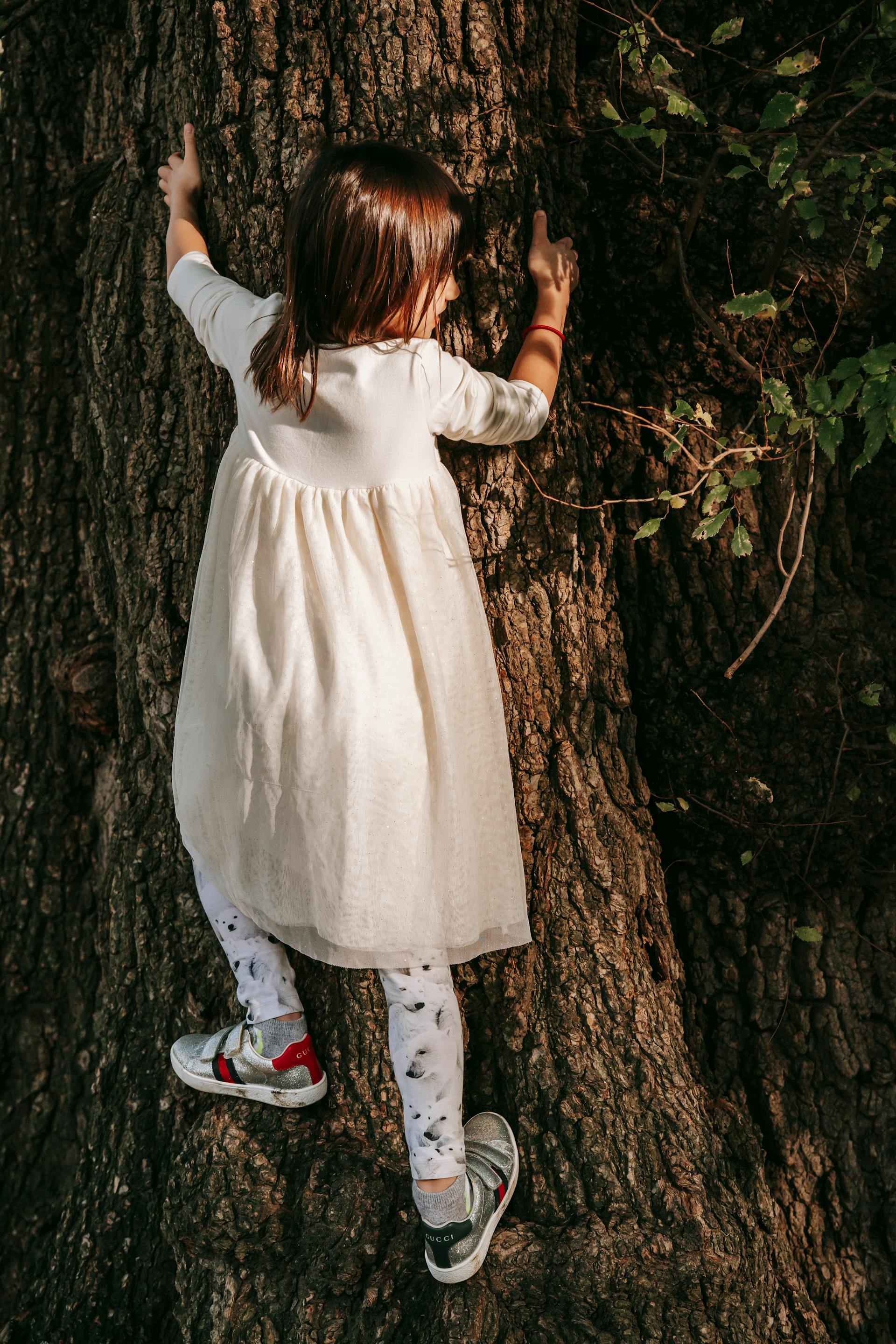 A little girl climbing a tree | Source: Pexels