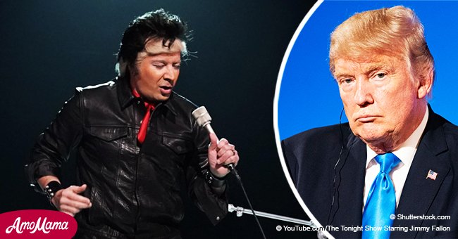 Jimmy Fallon transforms into Trump impersonating Elvis Presley in bizarre double wig