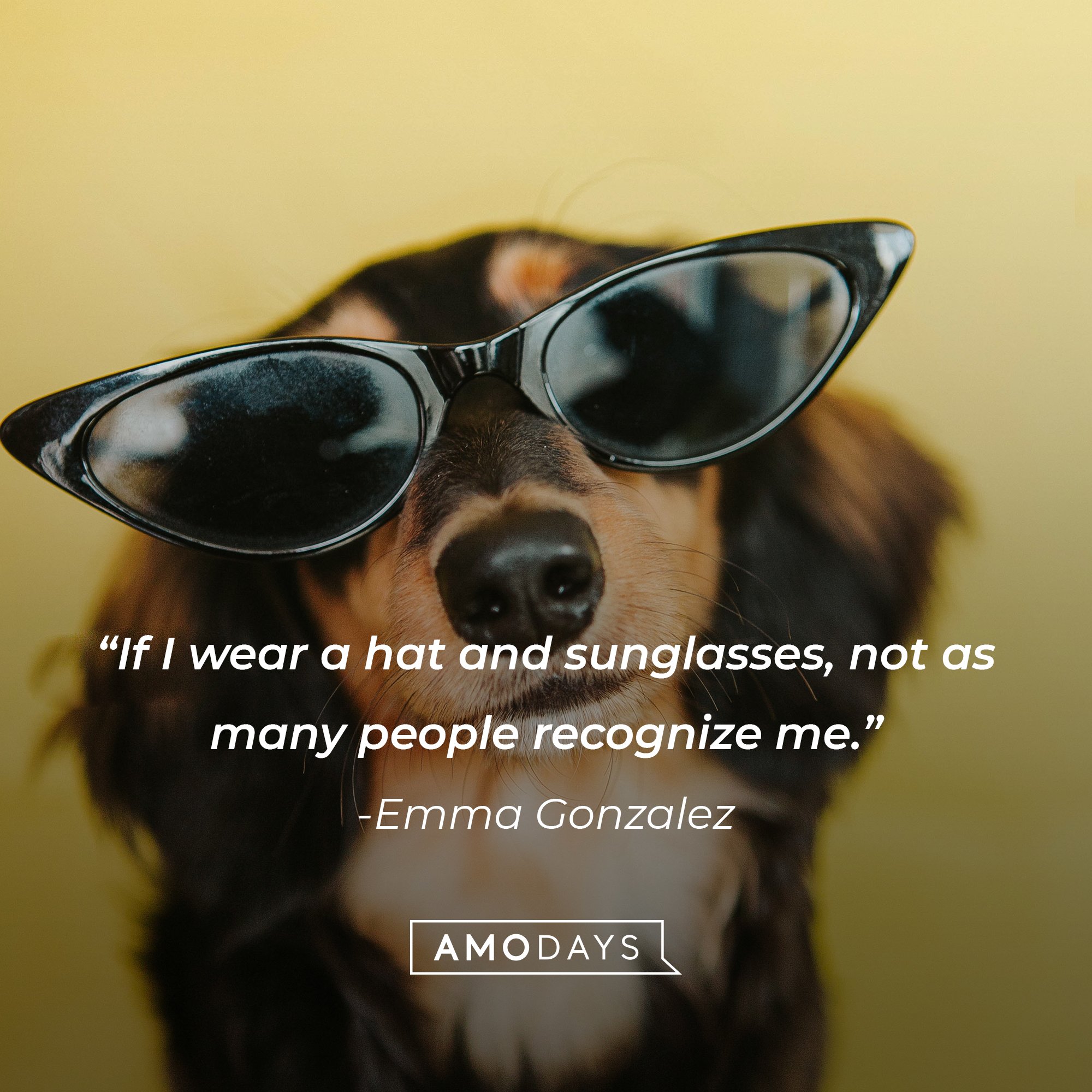 Emma Gonzalez’ quote: "If I wear a hat and sunglasses, not as many people recognize me." | Image: AmoDays 