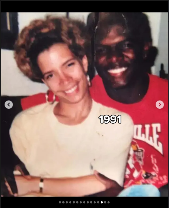 Rebecca King-Crews and Terry Crews sit close together and smile in a 1991 photo, from a post dated July 29, 2025. | Source: Instagram/terrycrews