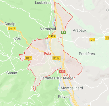 Plan de Foix, ville du département de l' Ariège de la région Midi-Pyrénées. | cartesfrance.fr Plan de Foix, ville du département de l' Ariège de la région Midi-Pyrénées. | cartesfrance.fr