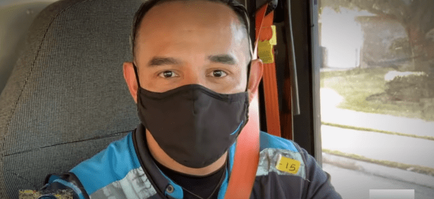Juan Carlos Flores, the Amazon driver who rescued a five-month-old baby in Houston, Texas, on January 25, 2021 | Photo: YouTube/ABC News