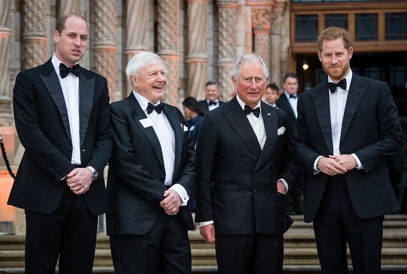  Prince William, Sir David Attenborough, Prince Charles, and Prince Harry, at Natural History Museum  in London.| Photo: Getty Images.