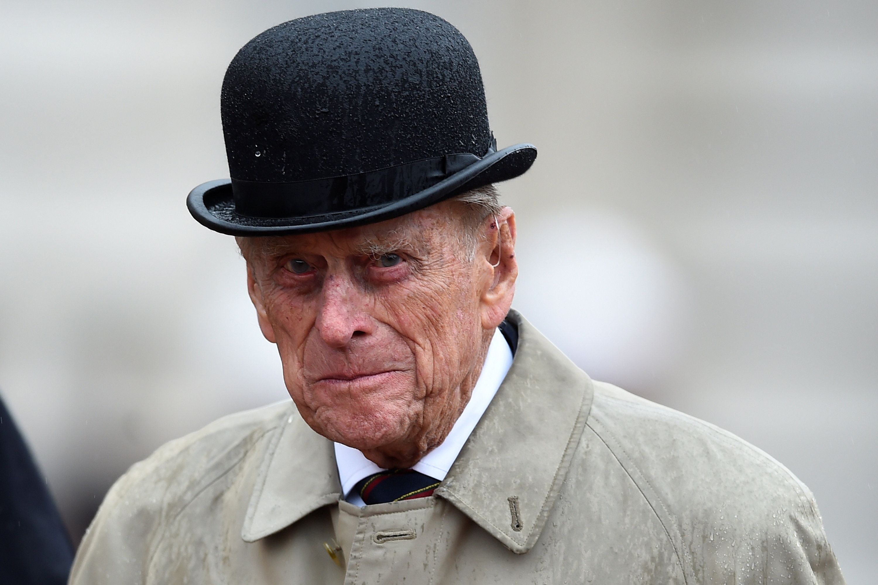 prince Philip, Duke of Edinburgh as Captain General, Royal Marines, making his final individual public engagement while attending a parade to mark the finale of the 1664 Global Challenge on the Buckingham Palace Forecourt in London, England | Photo: Hannah McKay - WPA Pool/Getty Images