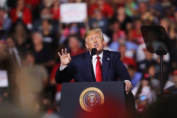 La photo de Donald Trump le 15 août 2019 à Manchester, New Hampshire | Source: Getty Images / Global Ukraine La photo de Donald Trump le 15 août 2019 à Manchester, New Hampshire | Source: Getty Images / Global Ukraine