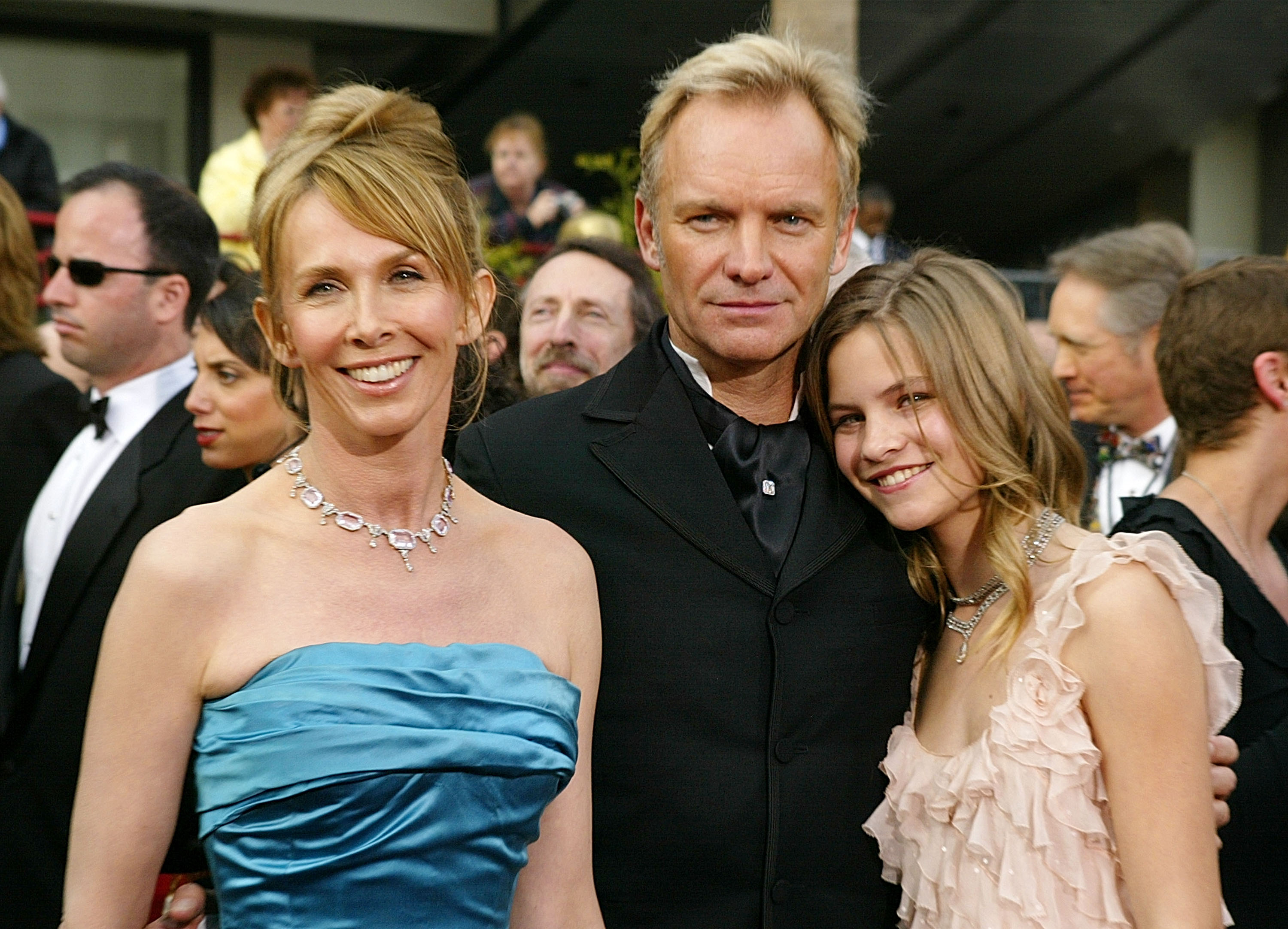 Trudie Styler and Sting with their child Eliot Sumner attend the 76th Annual GRAMMY Awards on February 29, 2004 | Source: Getty Images