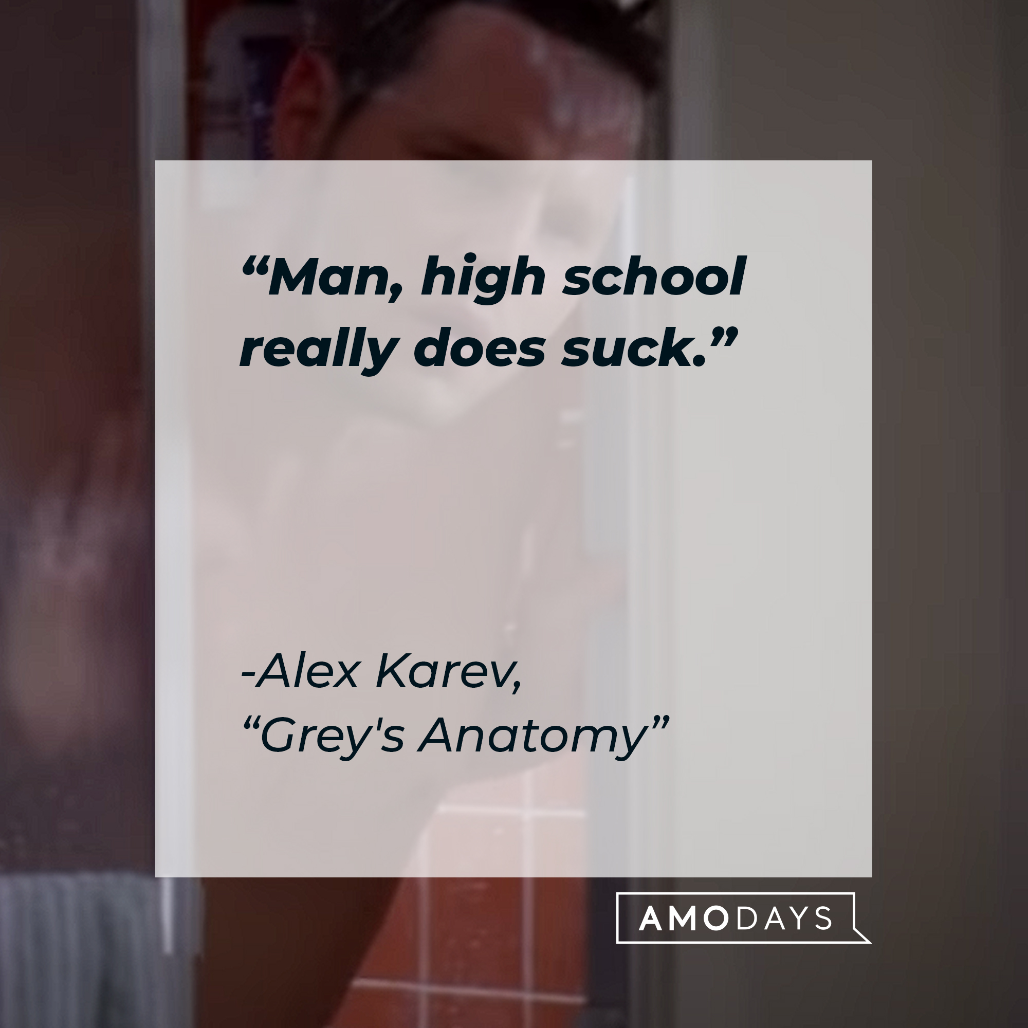 Alex Karev’s quote from “Grey’s Anatomy”: “Man, high school really does suck.” | Source: youtube.com/ABCNetworkAlex Karev’s quote from “Grey’s Anatomy”: “” | Source: youtube.com/ABCNetwork