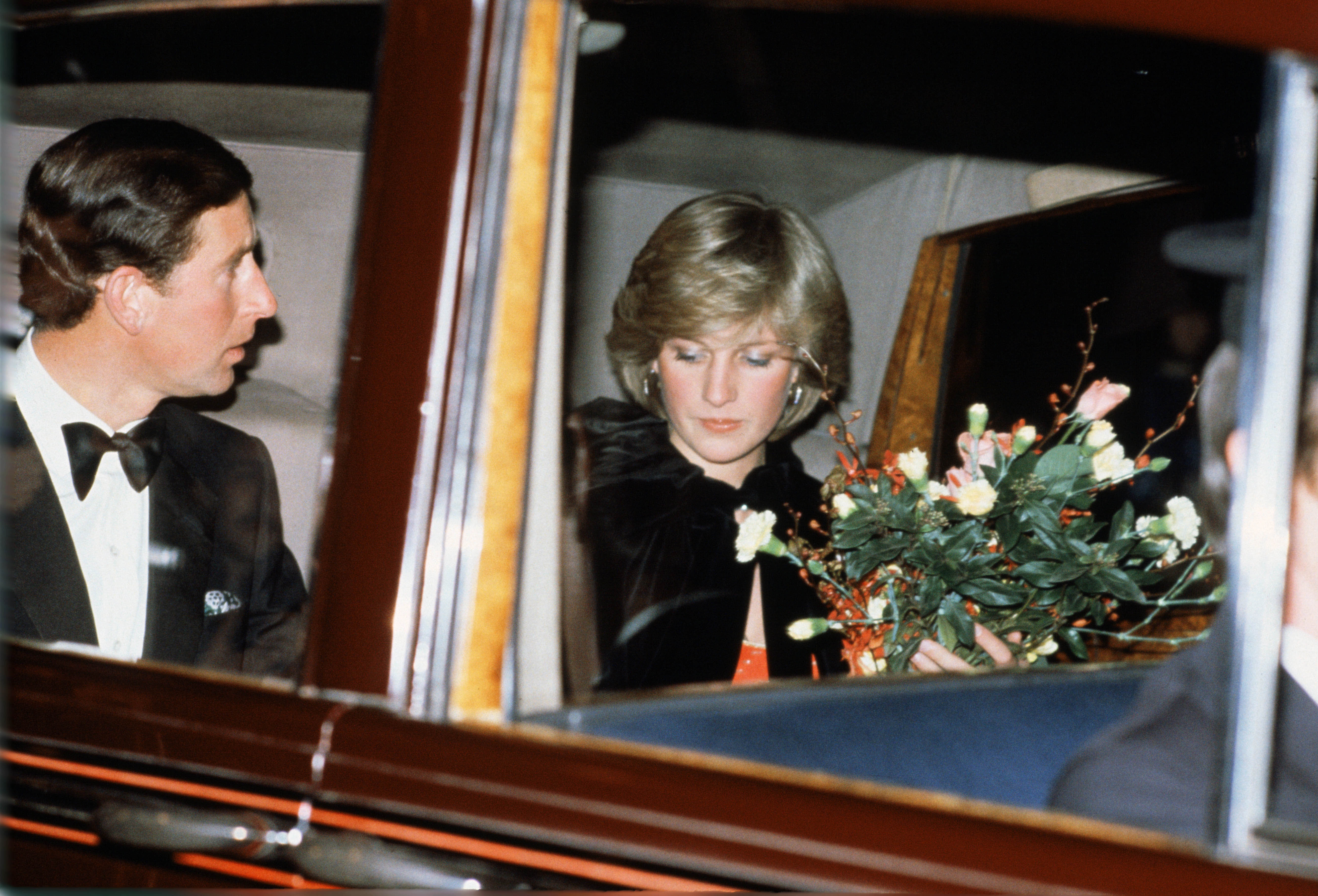 Princess Diana and King Charles III leaving the Royal Albert Hall after a concert in February 1982 | Source: Getty Images