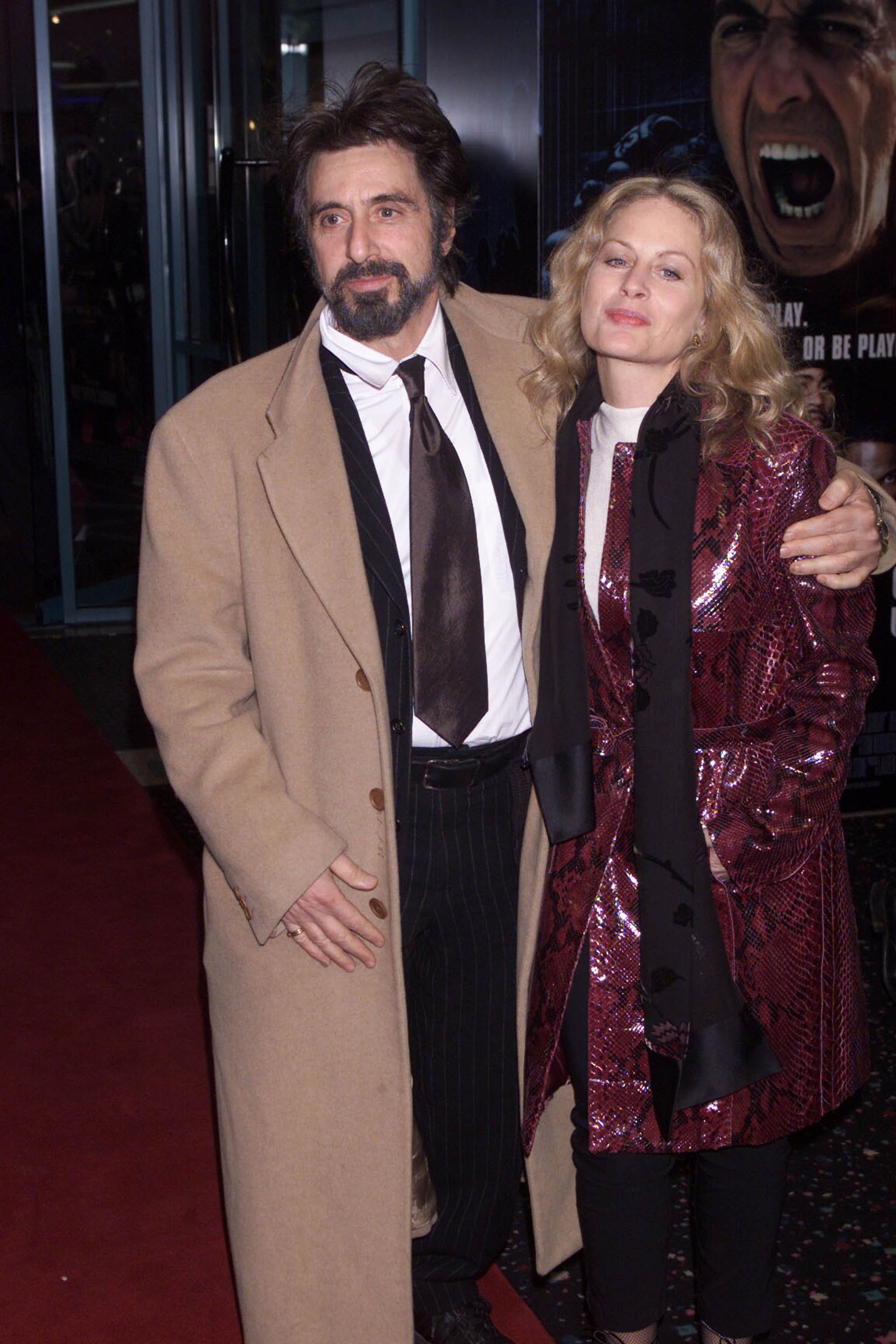 Al Pacino and Beverley D'Angelo arrive at the UK premiere of the film "Any Given Sunday" on March 29, 2000 in London | Source: Getty Images