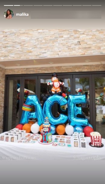 A photo of Malika Haqq's son Ace's birthday cake and balloons. | Photo: Instagram/malika