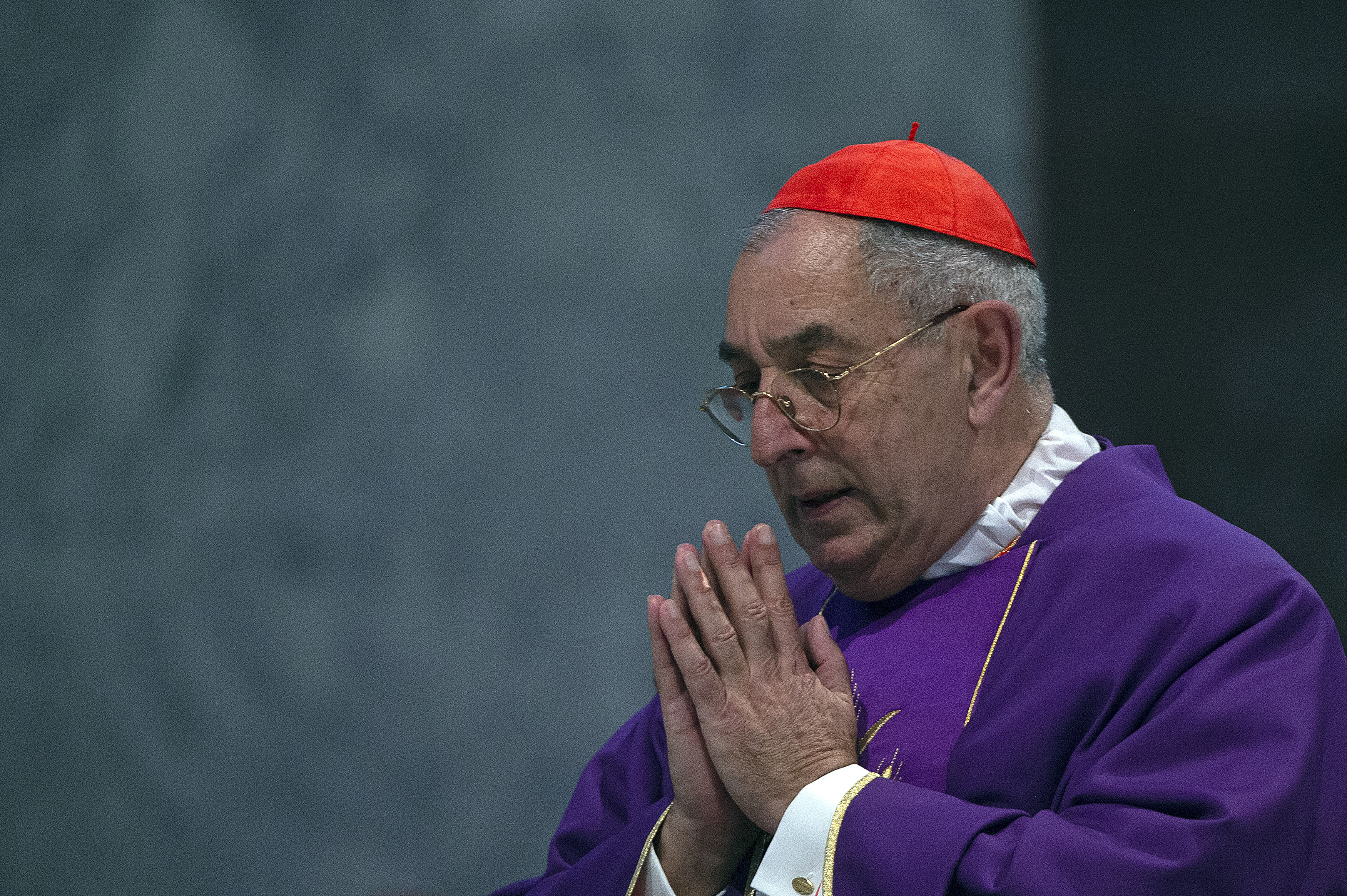 Cardinal Angelo De Donatis celebrates a Mass on the Ash Wednesday at Santa Sabina Basilica. | Source: Getty Images