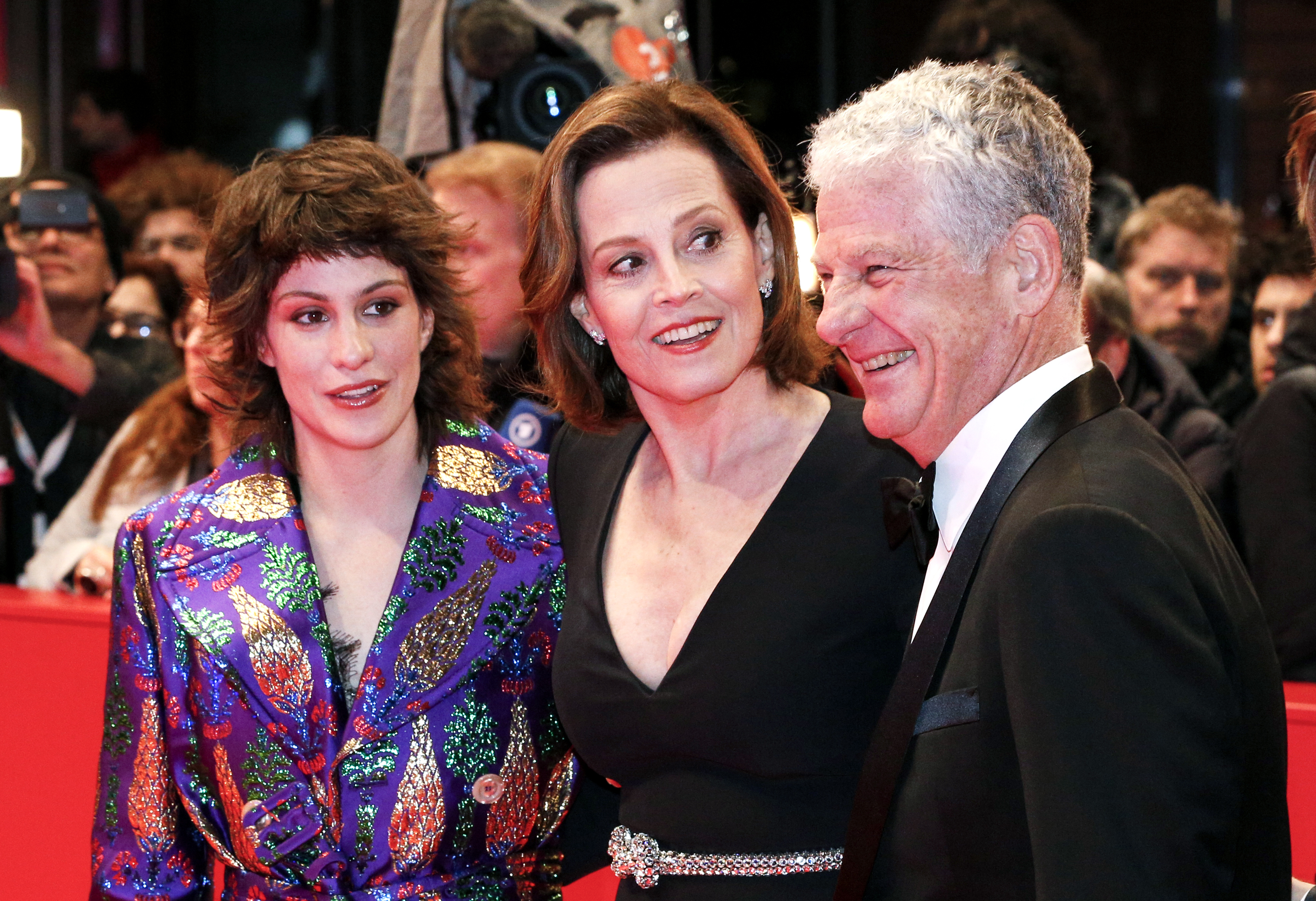 Charlotte Simpson, Sigourney Weaver, and Jim Simpson at the opening ceremony and premiere of "My Salinger Year" during the 70th Berlinale International Film Festival Berlin on February 20, 2020, in Berlin, Germany | Source: Getty Images