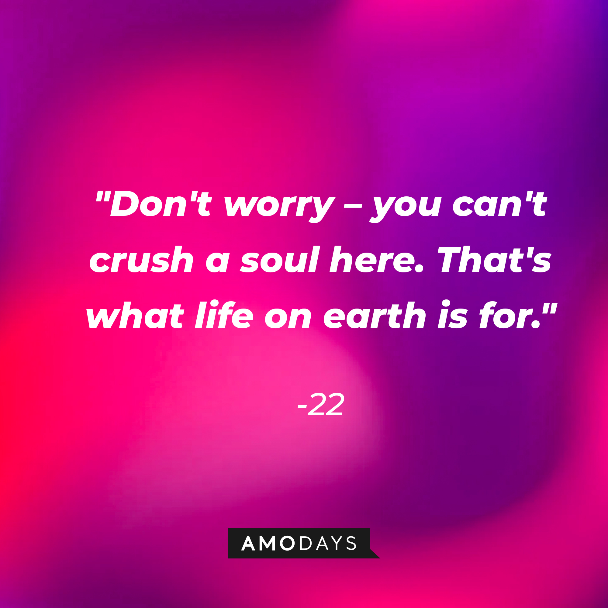 22's quote: "Don't worry – you can't crush a soul here. That's what life on earth is for." | Source: youtube.com/pixar