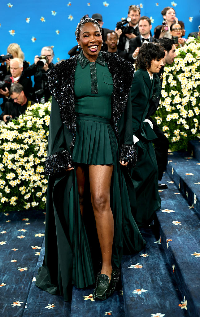 Venus Williams strikes a pose at the 2025 Met Gala celebrating "Superfine: Tailoring Black Style" at the Metropolitan Museum of Art on May 5 in New York City.