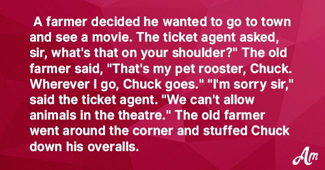 Joke: Farmer Secretly Takes His Rooster to the Cinema 