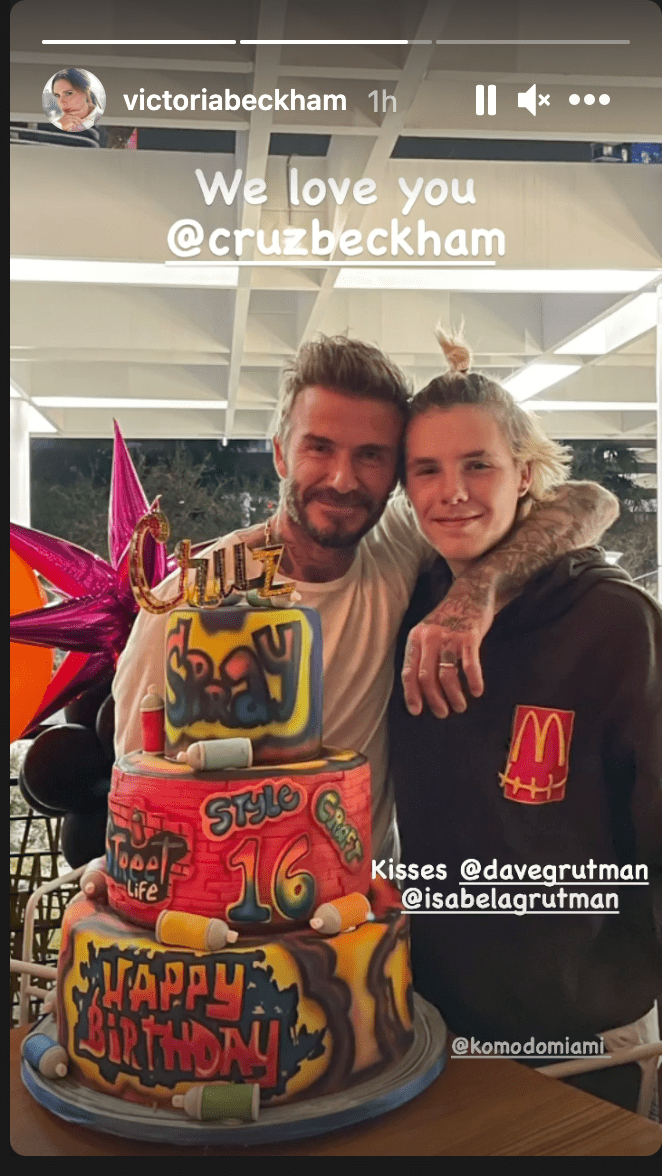 David and Cruz Beckham posing for a snap | Source: Instagram/@davidbeckham