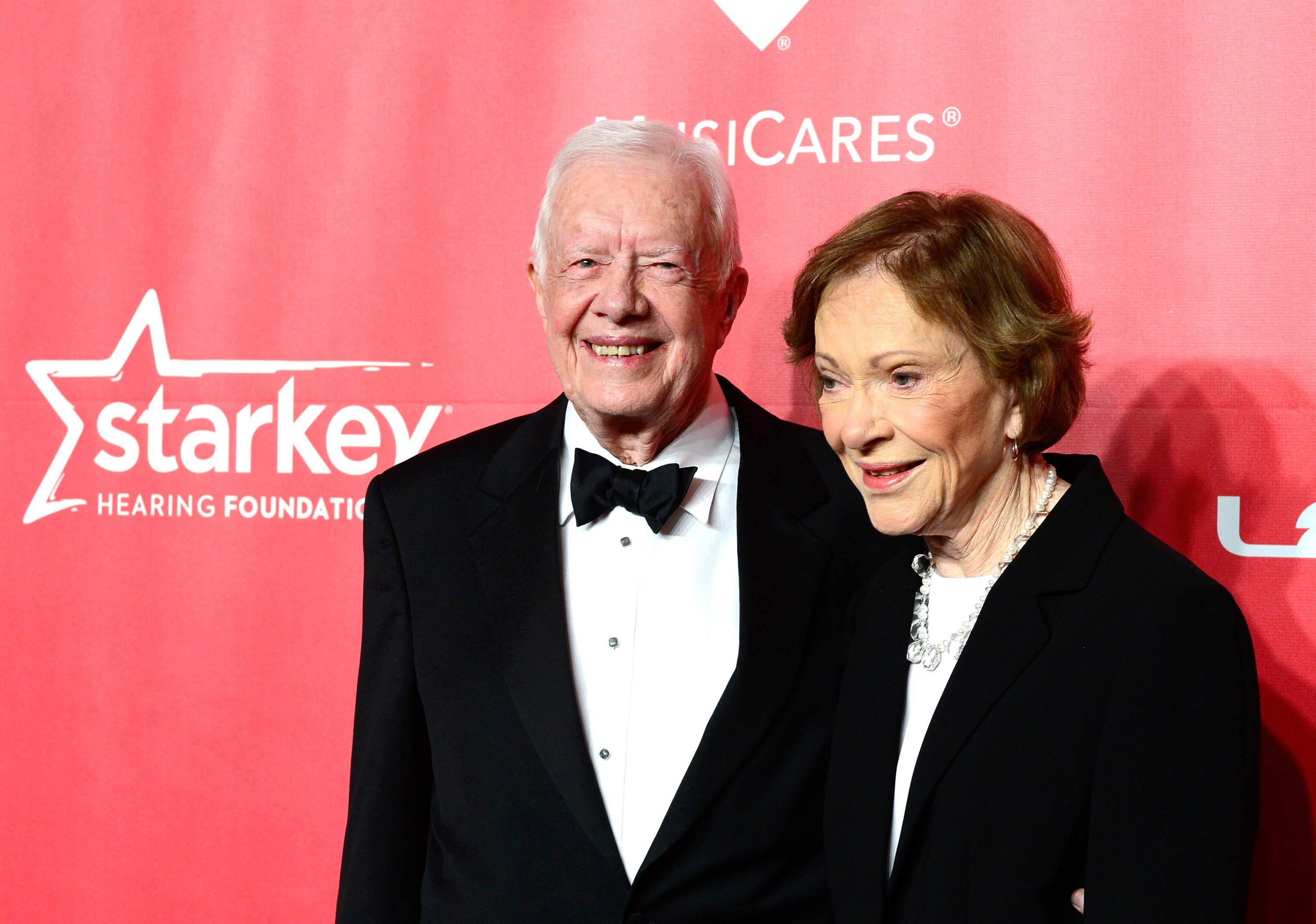 Jimmy Carter (L) and former First Lady Rosalynn Carter attend the 25th anniversary MusiCares 2015 Person Of The Year Gala on February 6, 2015, in Los Angeles, California. | Source: Getty Images.