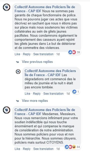 source: Facebook- collectifpoliciersidf