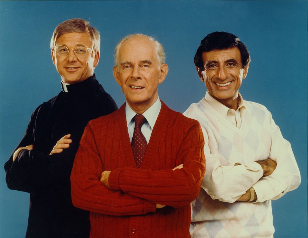 William Christopher, Harry Morgan, and Jamie Farr in a publicity photo for the CBS spin-off from 'MASH' called 'After MASH,' California, September 1983 | Photo: Getty Images