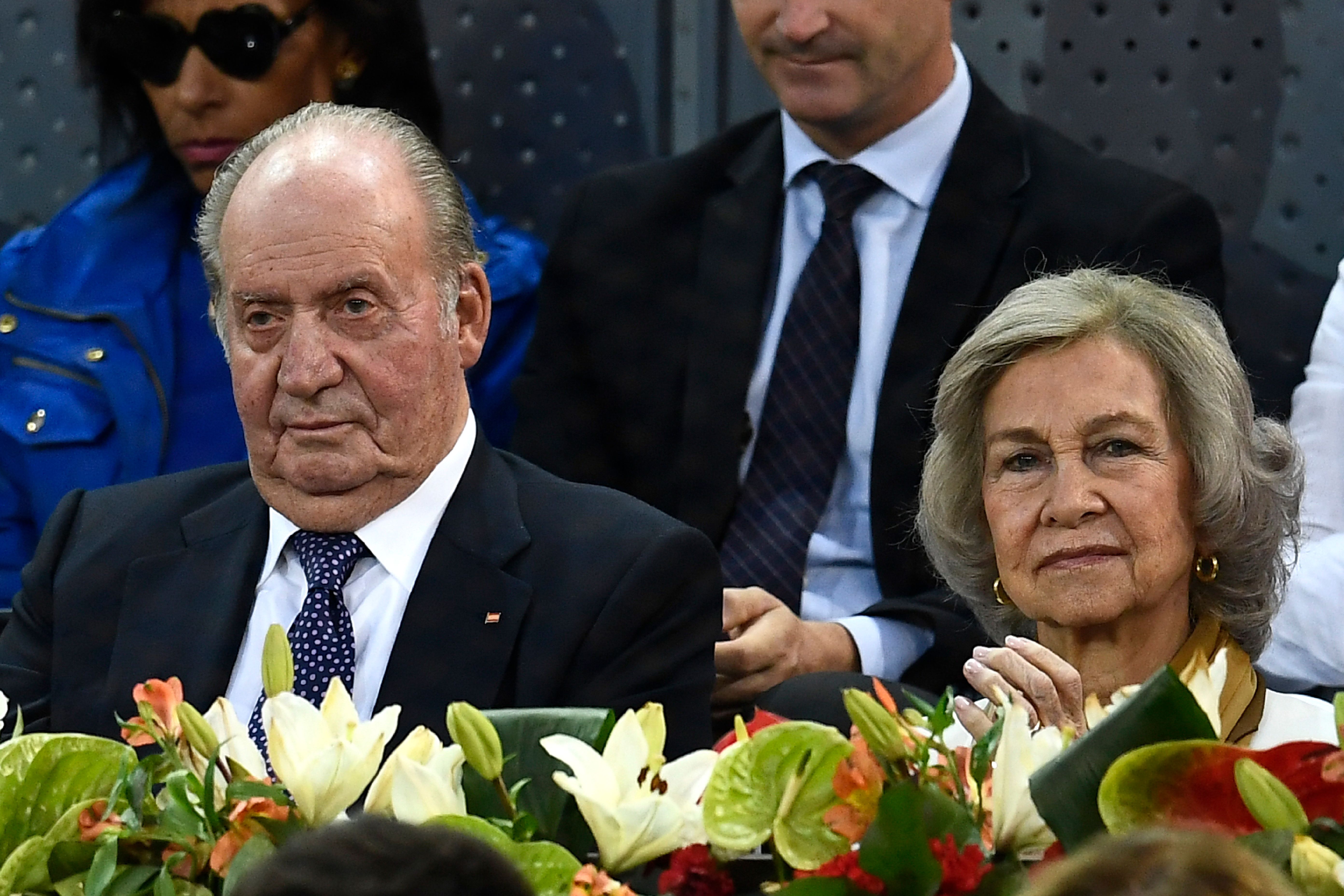 L'ancien roi Juan Carlos et la reine Sofia lors d'un match de tennis de demi-finale de l'ATP Madrid Open le 11 mai 2019 à la Caja Magica de Madrid. / Source : Getty Images