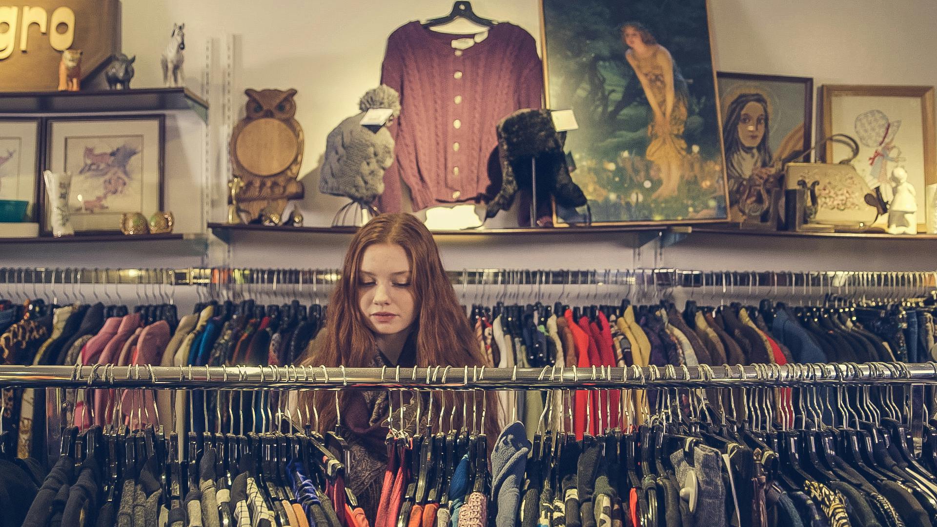 A young woman in a thrift store | Source: Pexels