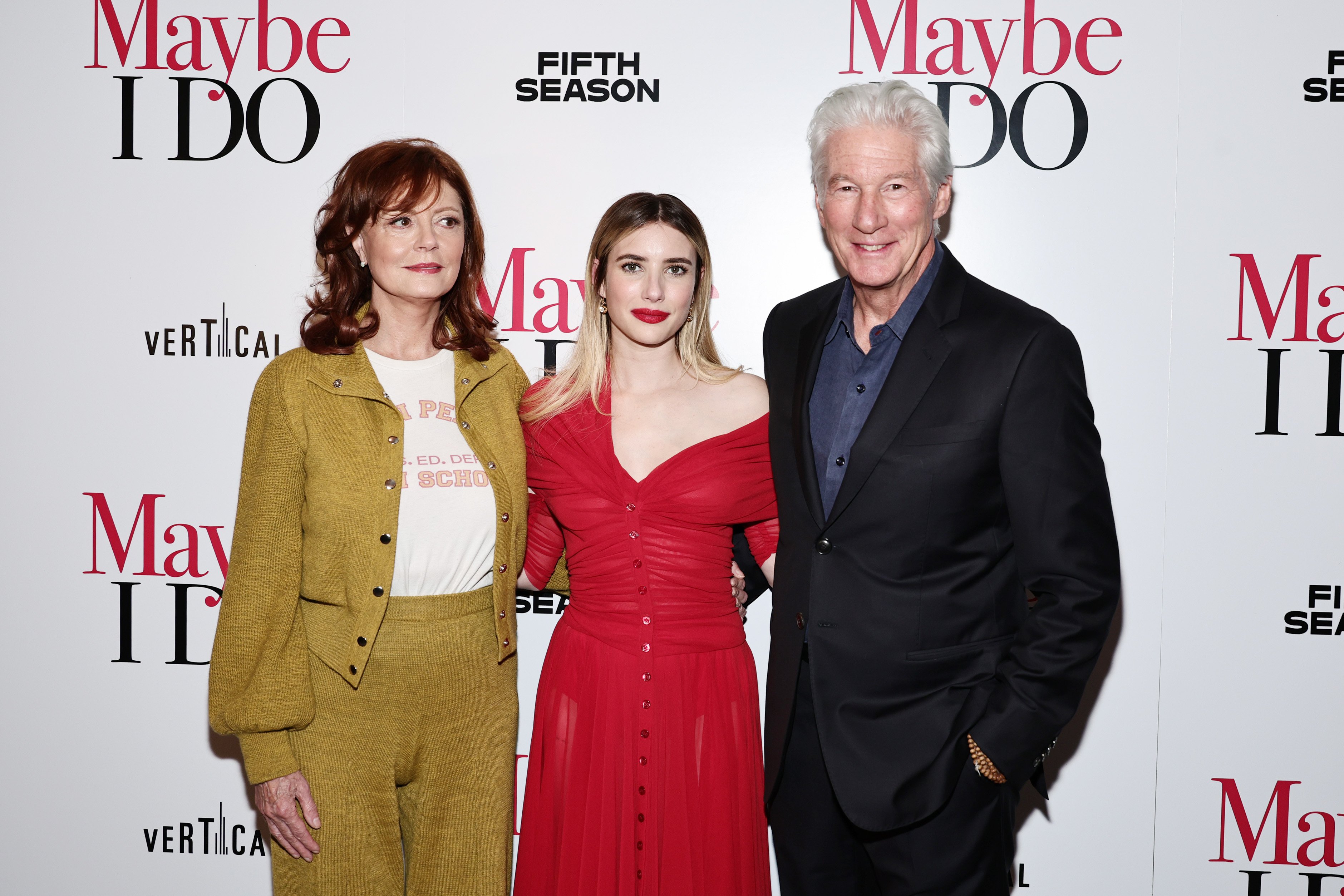 Susan Sarandon, Emma Roberts, and Richard Gere at a special screening of "Maybe I Do" on January 17, 2023, in New York City | Source: Getty Images