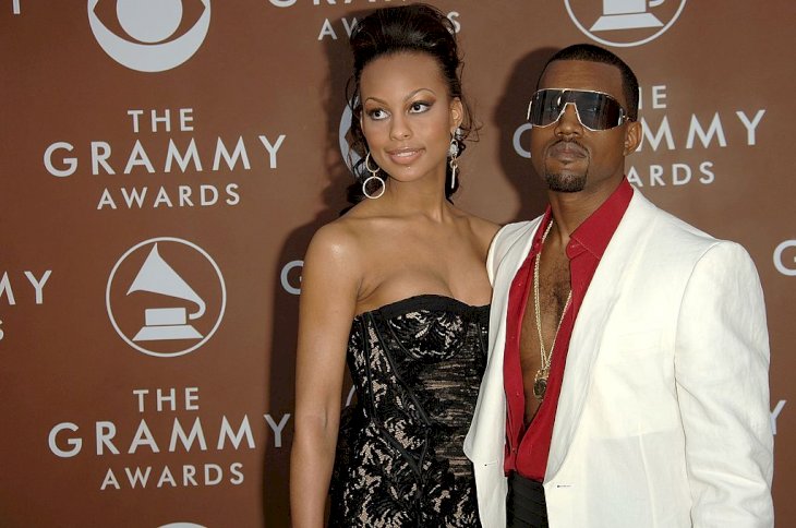LOS ANGELES, CA - FEBRUARY 08: Musician Kanye West and girlfriend Brooke Crittendon arrive at the 48th Annual Grammy Awards at the Staples Center on February 8, 2006 in Los Angeles, California. (Photo by Stephen Shugerman/Getty Images)