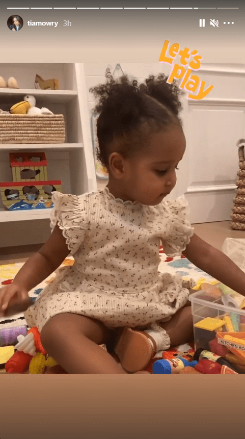 Tia Mowry's daughter, Cairo, pictured during her play-time with her toys | Photo: Instagram/tiamowry