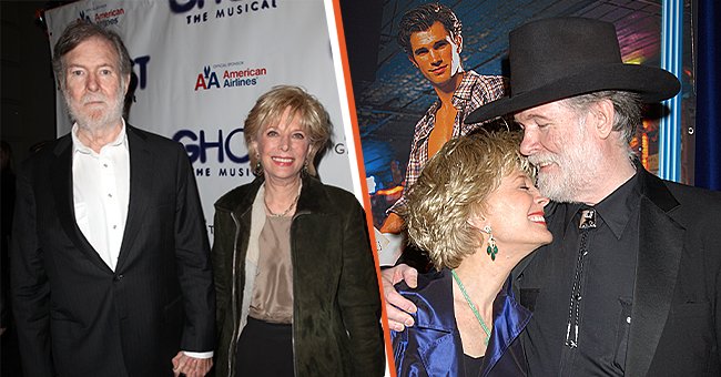 A side-by-side photo of Lesley Stahl and Aaron Latham attending the Broadway Opening Night Performance of 'GHOST' a the Lunt-Fontanne Theater  and being sweet together in public. | Source: Getty Images