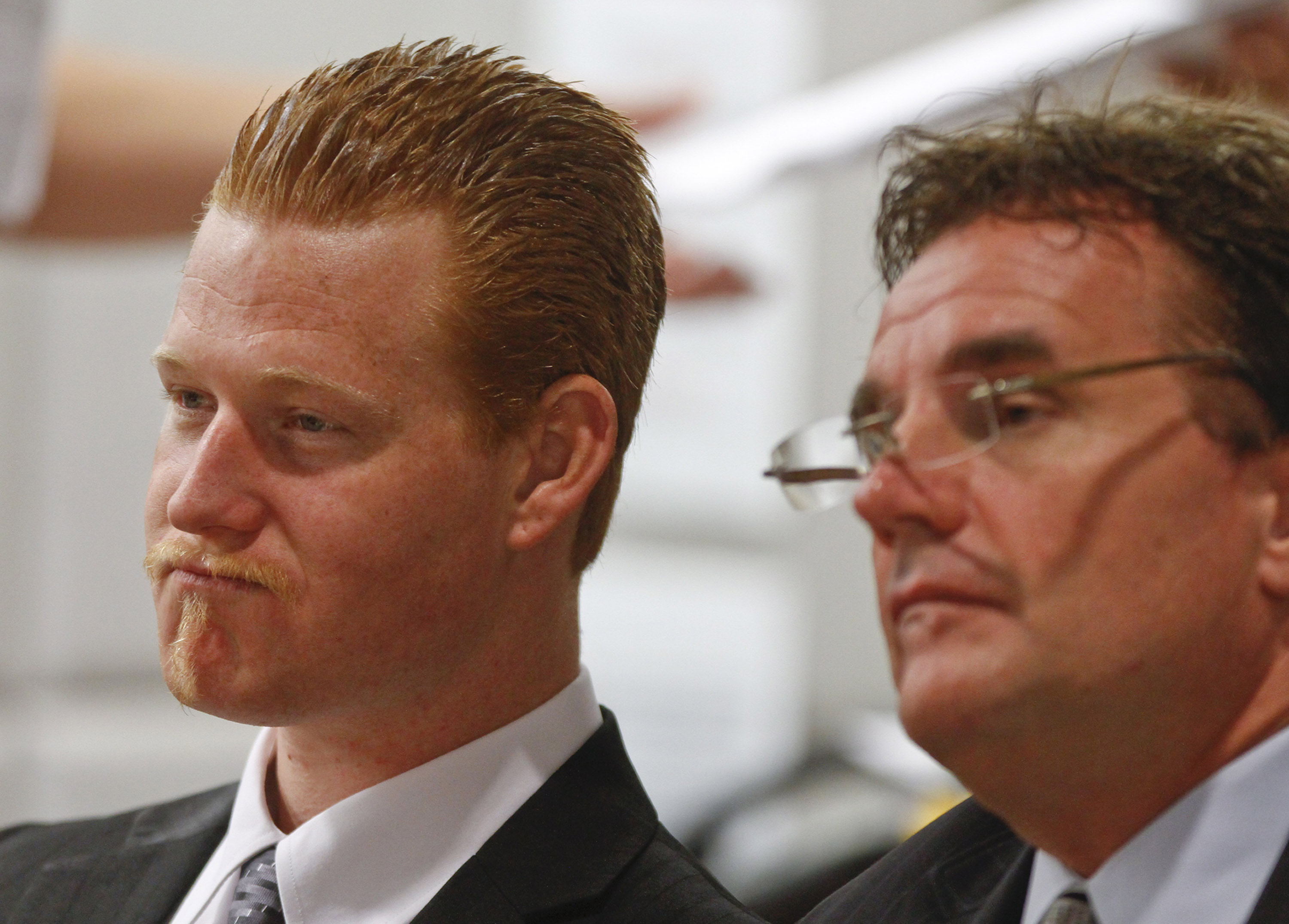 Redmond O'Neal and his attorney, Richard Pintal at the Airport Branch Courthouse on October 9, 2012 in Los Angeles, California | Source: Getty Images