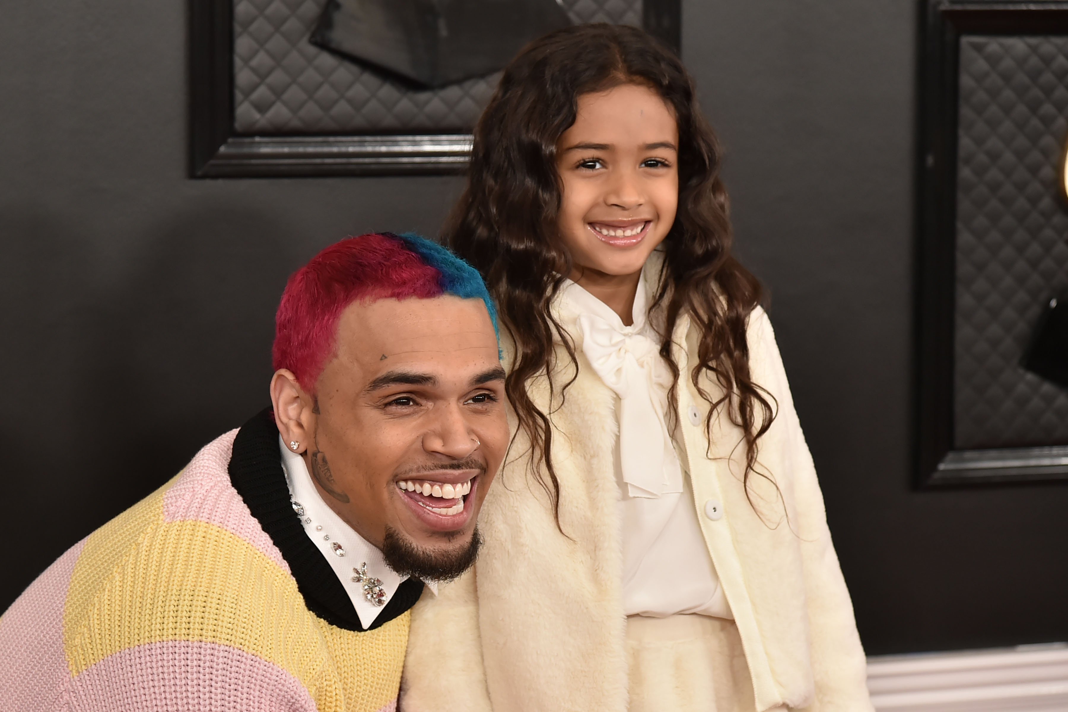 Chris Brown and his daughter Royalty Brown at the 62nd Annual Grammy Awards in 2020 | Source: Getty Images