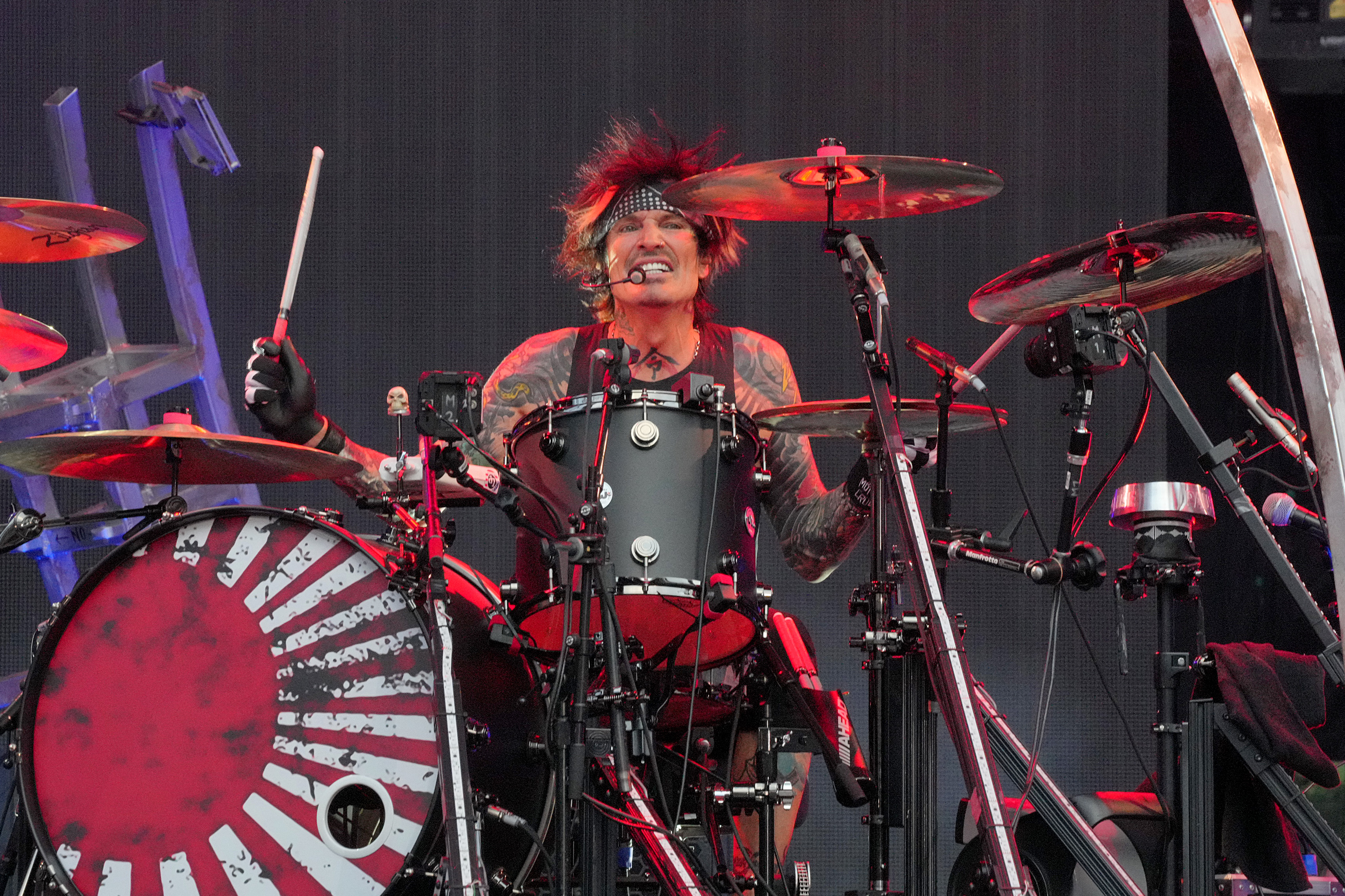 Tommy Lee of Mötley Crüe performs onstage during The Stadium Tour at Truist Park on June 16, 2022, in Atlanta, Georgia | Source: Getty Images