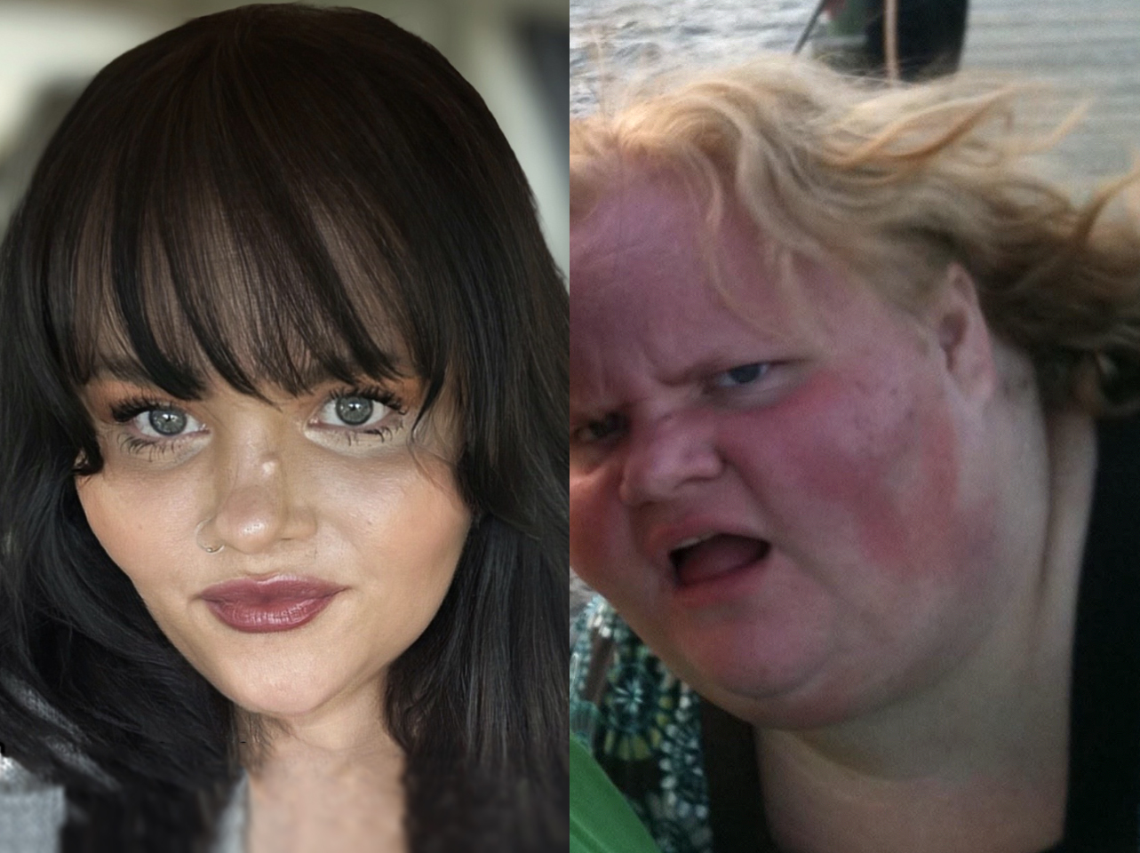 A TikToker's before-and-after photos: single vs. in a relationship. | Source: TikTok/beccaelise87