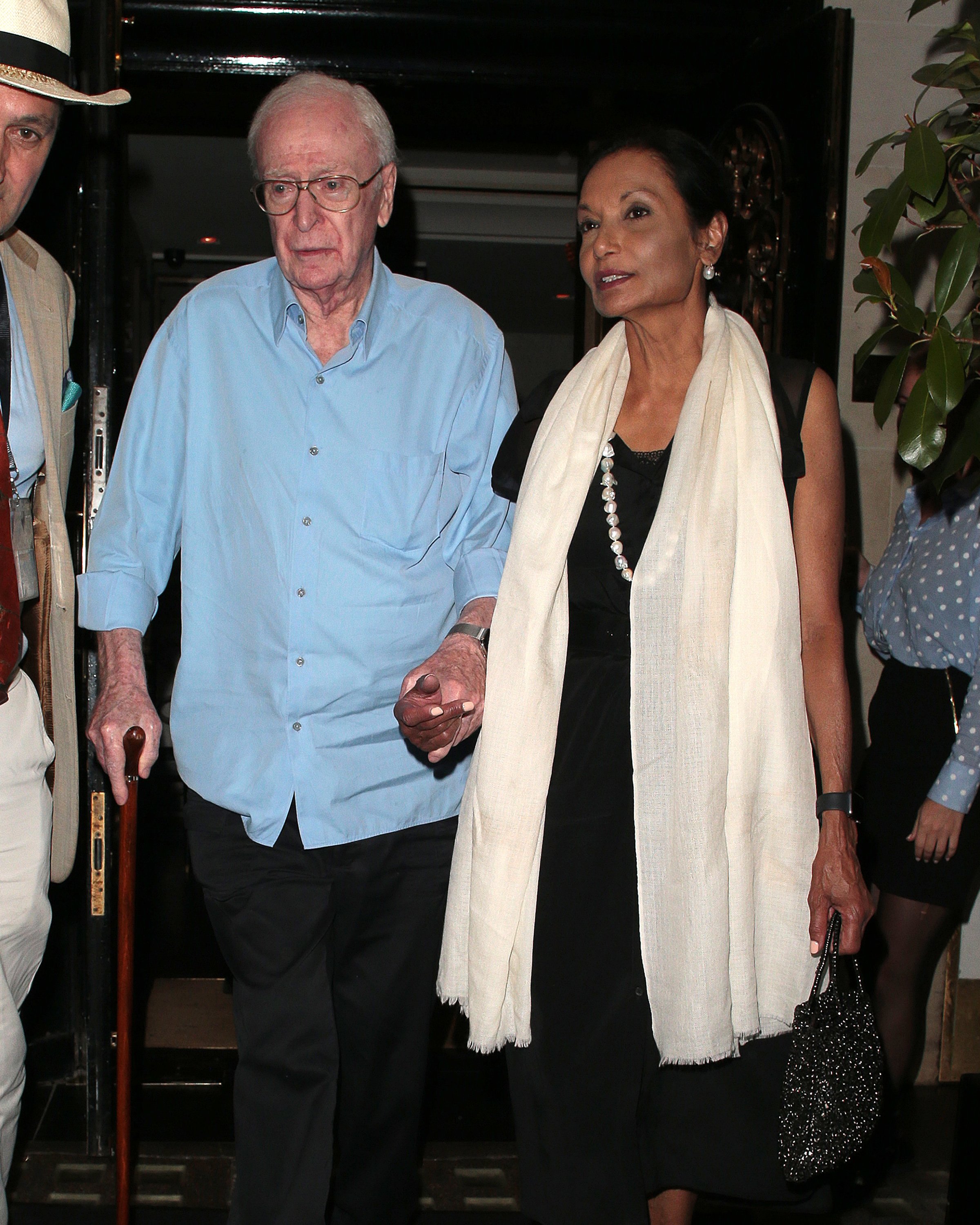 Michael Caine and Shakira Caine seen on a night out at Scott's restaurant in Mayfair on July 24, 2019 in London, England | Source: Getty Images 