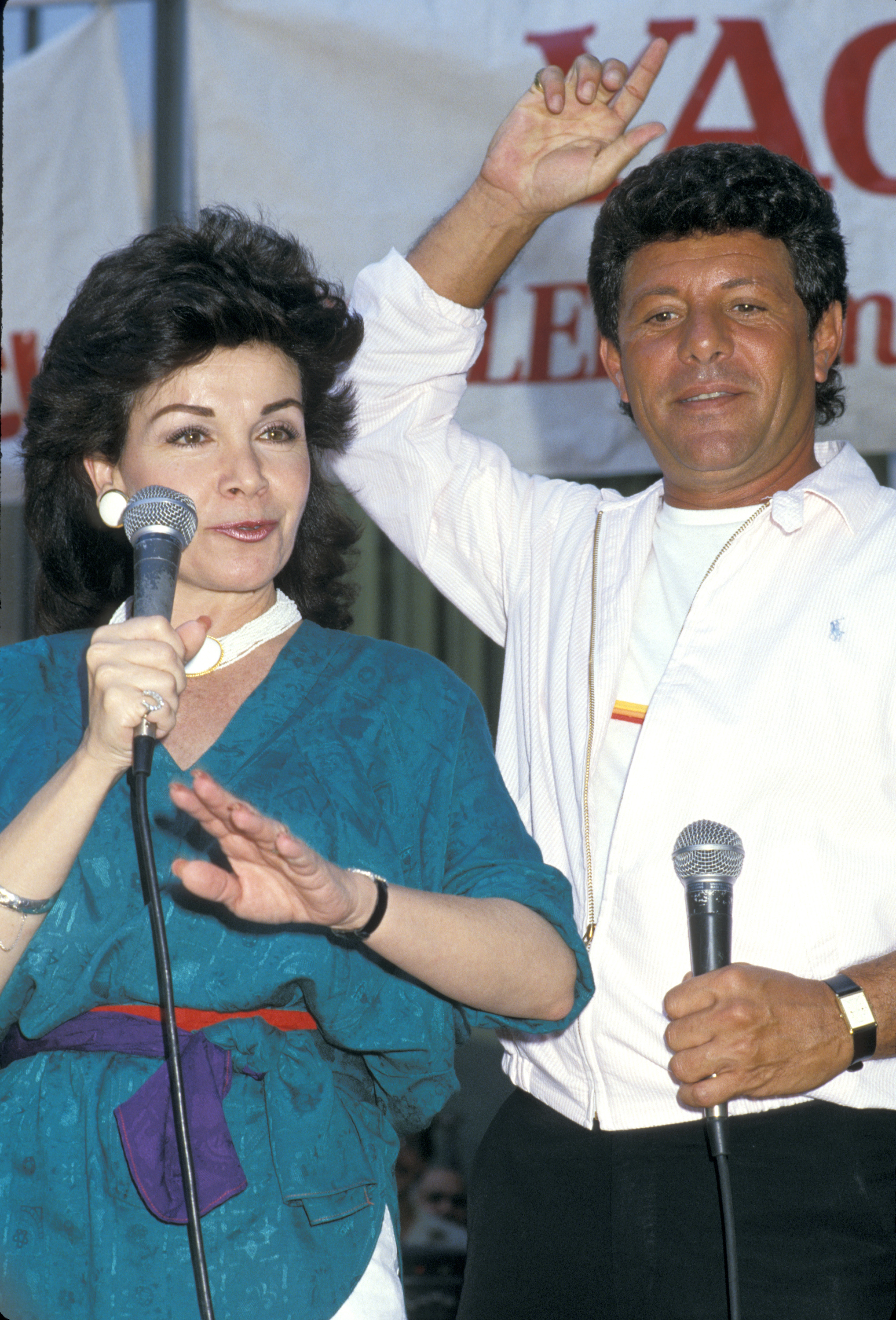 Annette Funicello and Frankie Avalon during 1st Annual Yago Beach Party & Promotion of "Back To The Beach" on July 28, 1987, in New York City. | Source: Getty Images