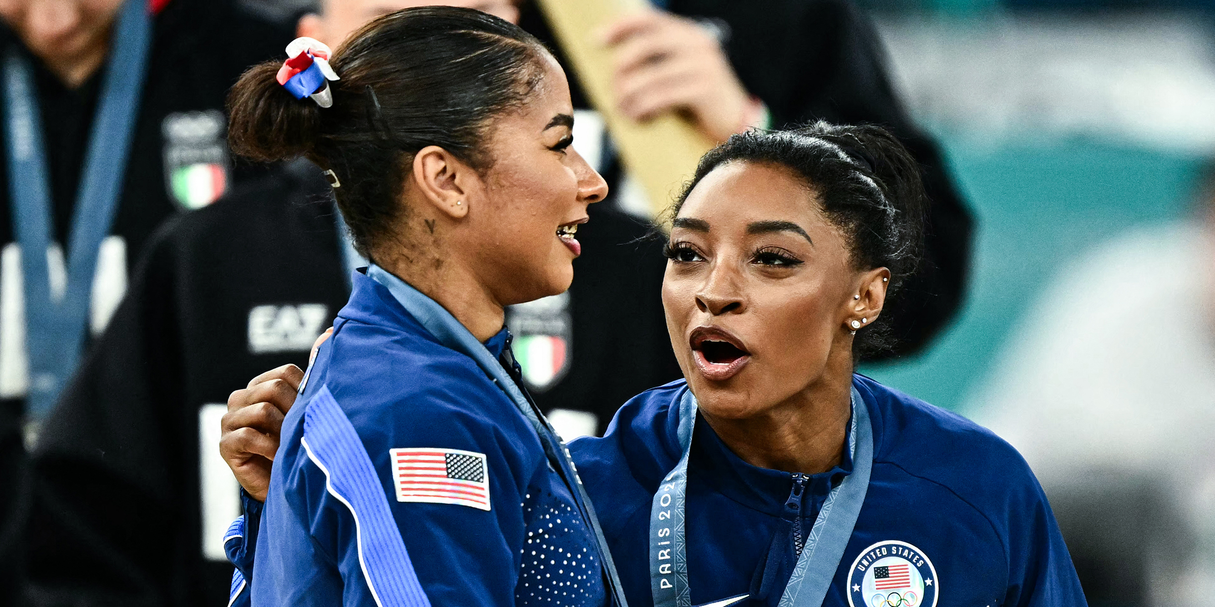 Jordan Chiles and Simone Biles | Source: Getty Images