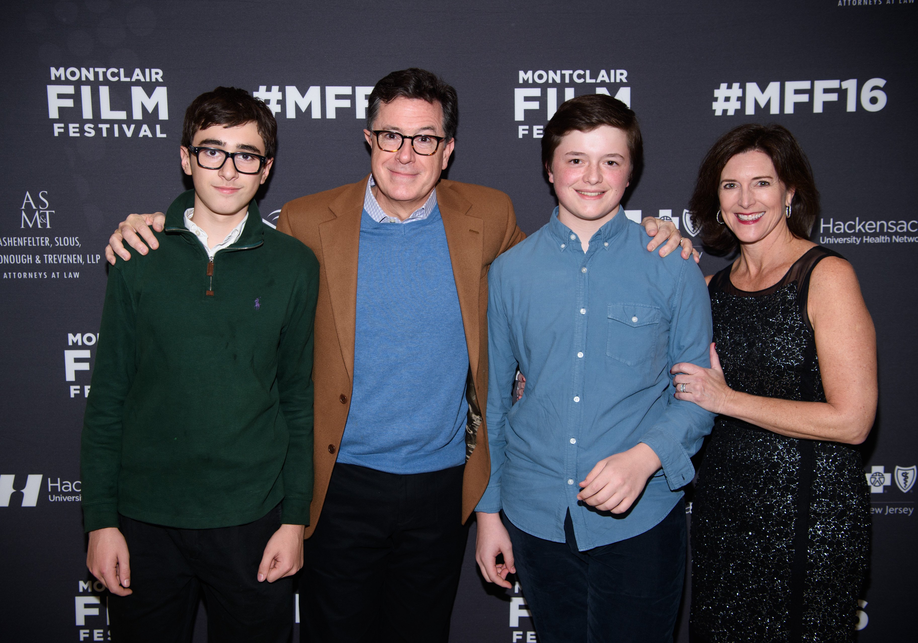 Peter Colbert, Stephen Colbert, John Colbert, and Evelyn McGee-Colbert at the Post-Election Evening to Benefit Montclair Film Festival on November 19, 2016 | Source: Getty Images
