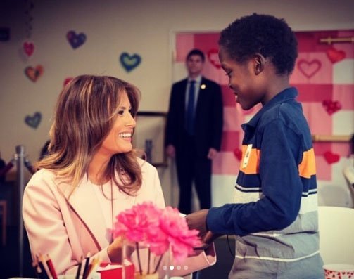 Melania Trump with sick child/ Source: Twitter FLOTUS